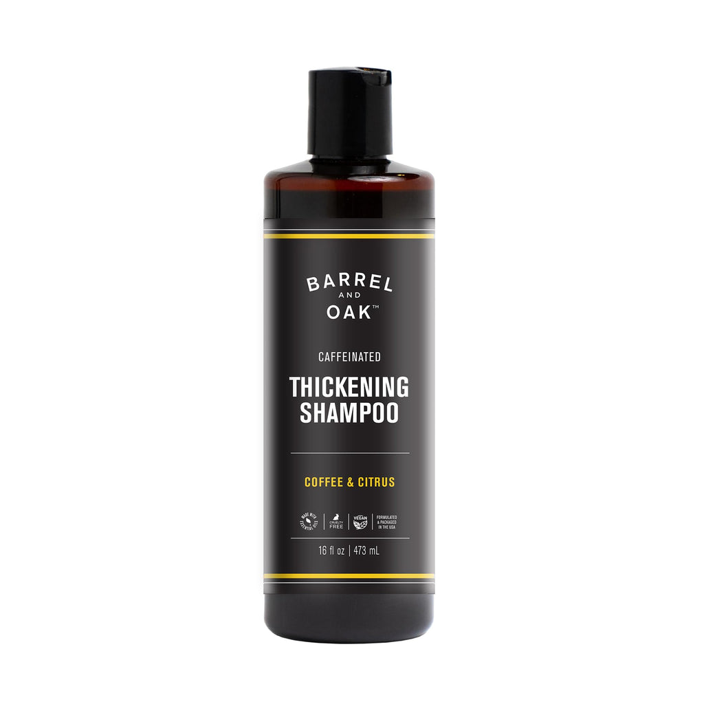 Barrel & Oak Coffee & Citrus Caffeinated Hair Thickening Shampoo for Men | Vegan, Made in USA