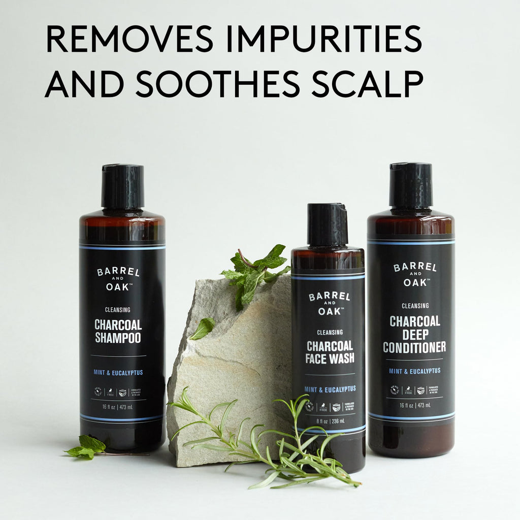 Barrel & Oak Gentlemen's Hardware Charcoal Deep Conditioner | Detoxifying, Moisturizing, Vegan Mint 16 oz