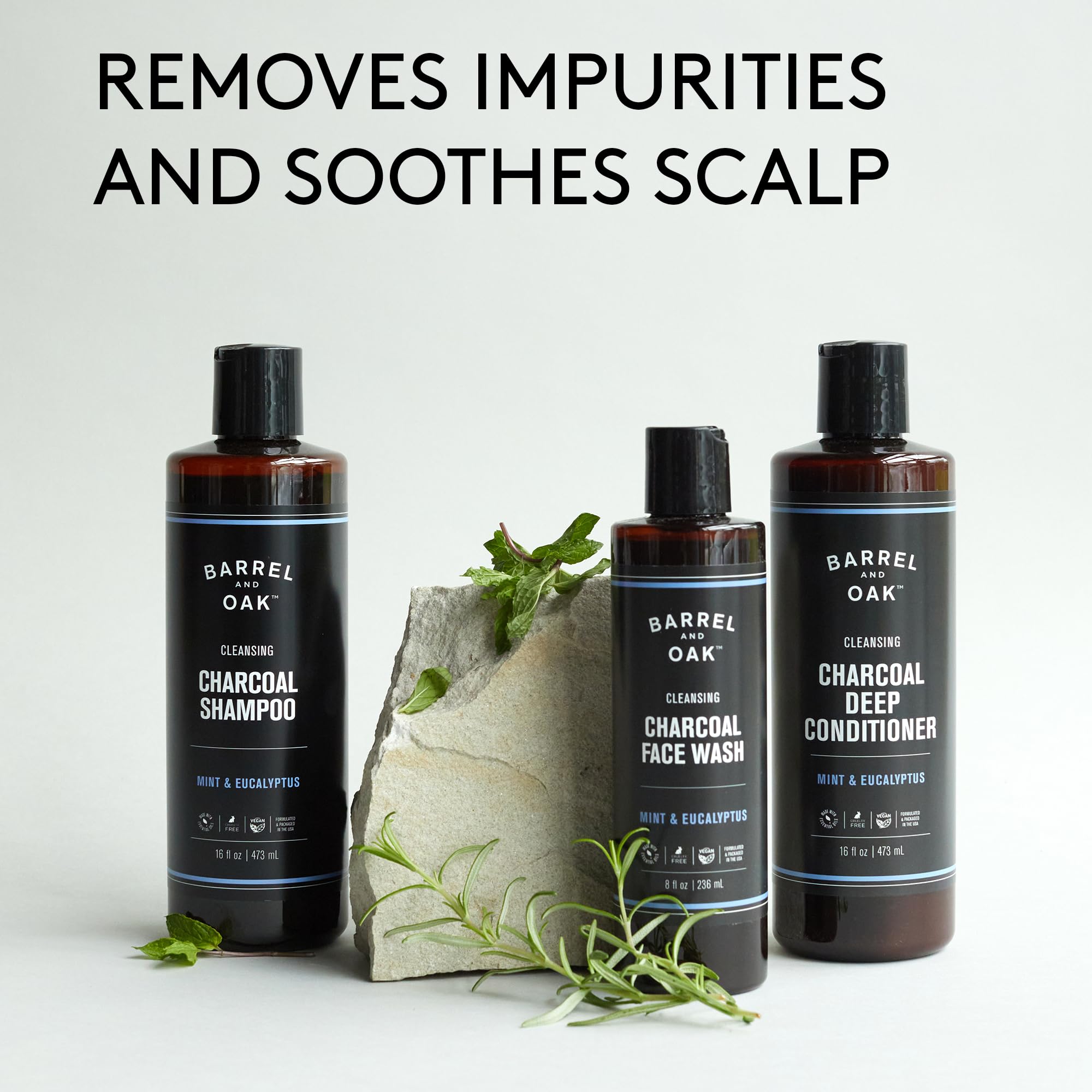 Barrel & Oak Gentlemen's Hardware Charcoal Deep Conditioner | Detoxifying, Moisturizing, Vegan Mint 16 oz