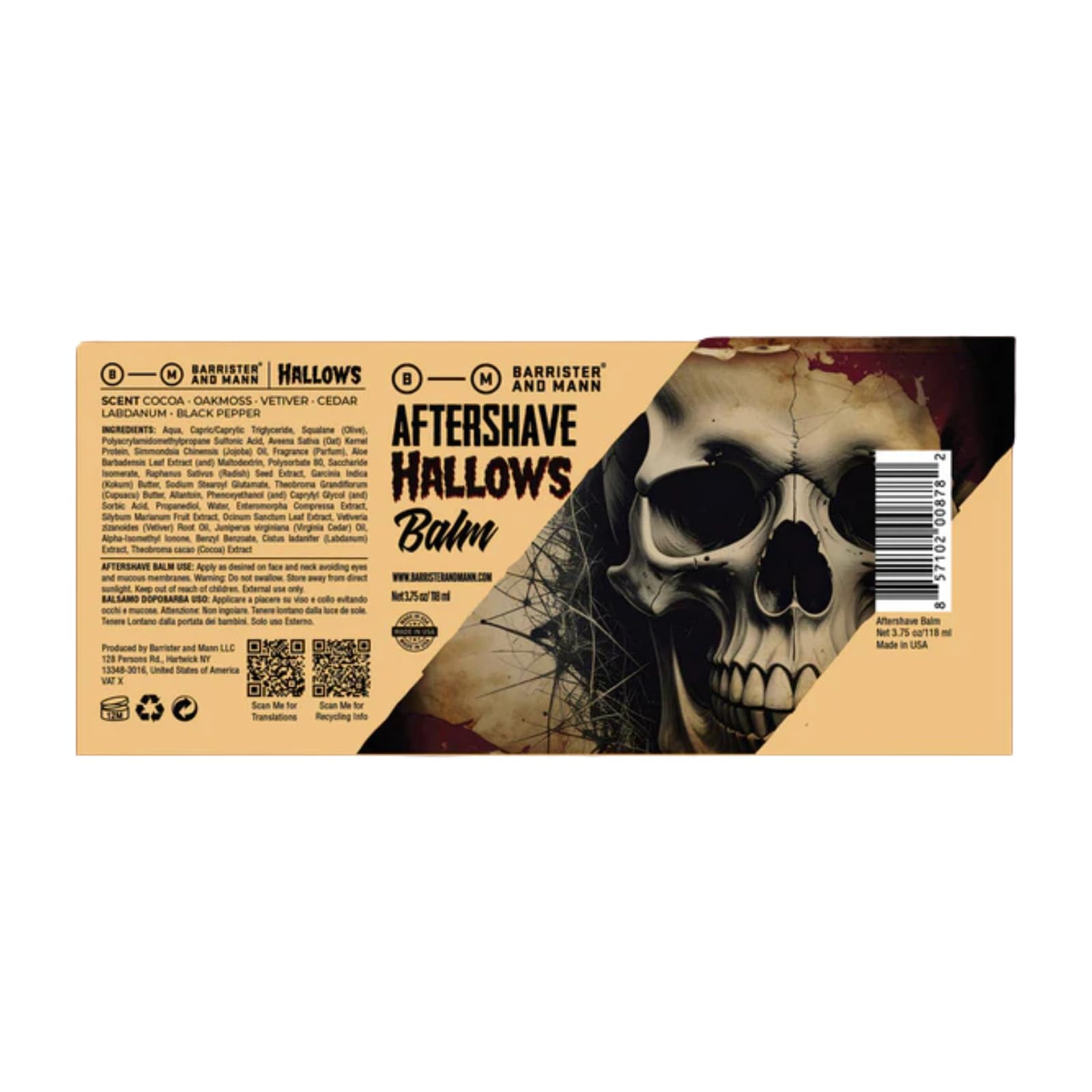 Barrister and Mann Hallows After Shave Balm – Premium Post-Shave Moisturizer for Men