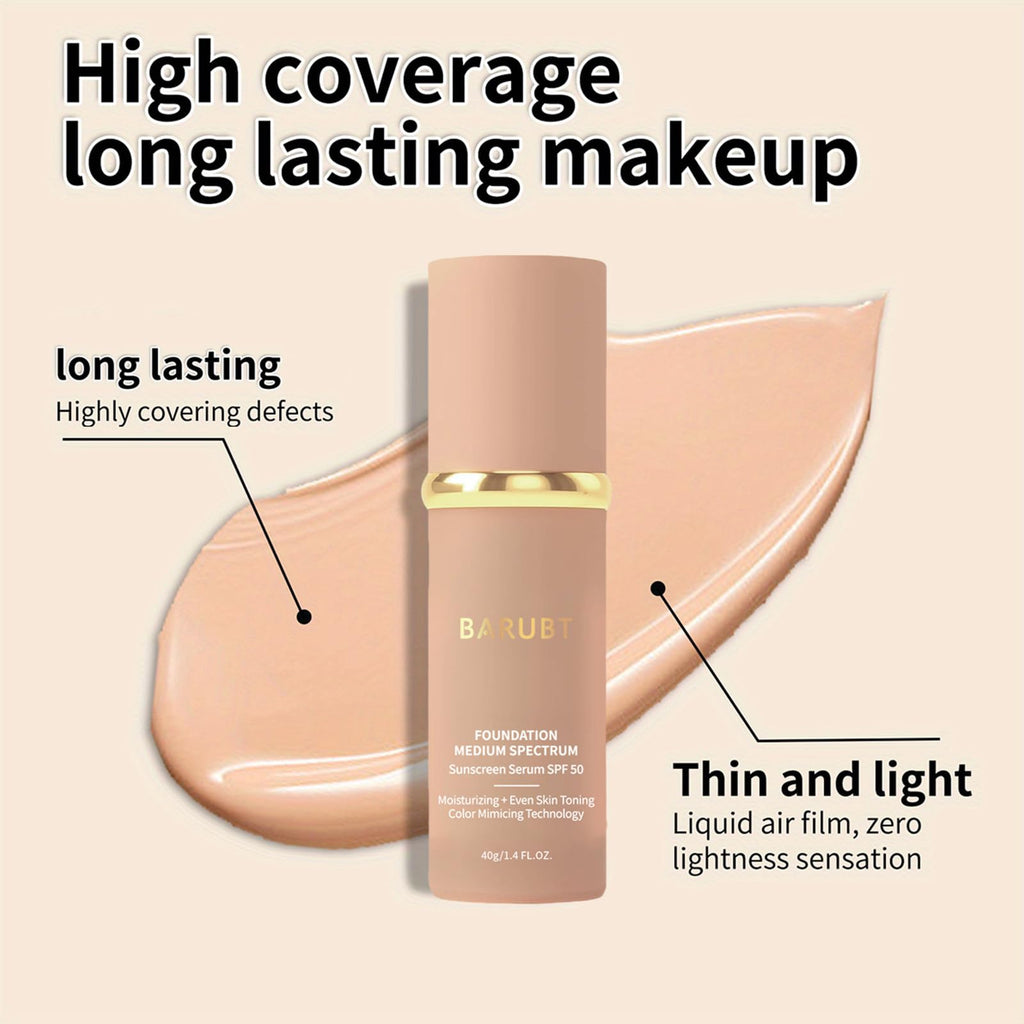 BARUBT 4 in 1 Color Changing Foundation - Medium Spectrum for Evening Skin Tone | Long-Lasting, Waterproof & Hydrating
