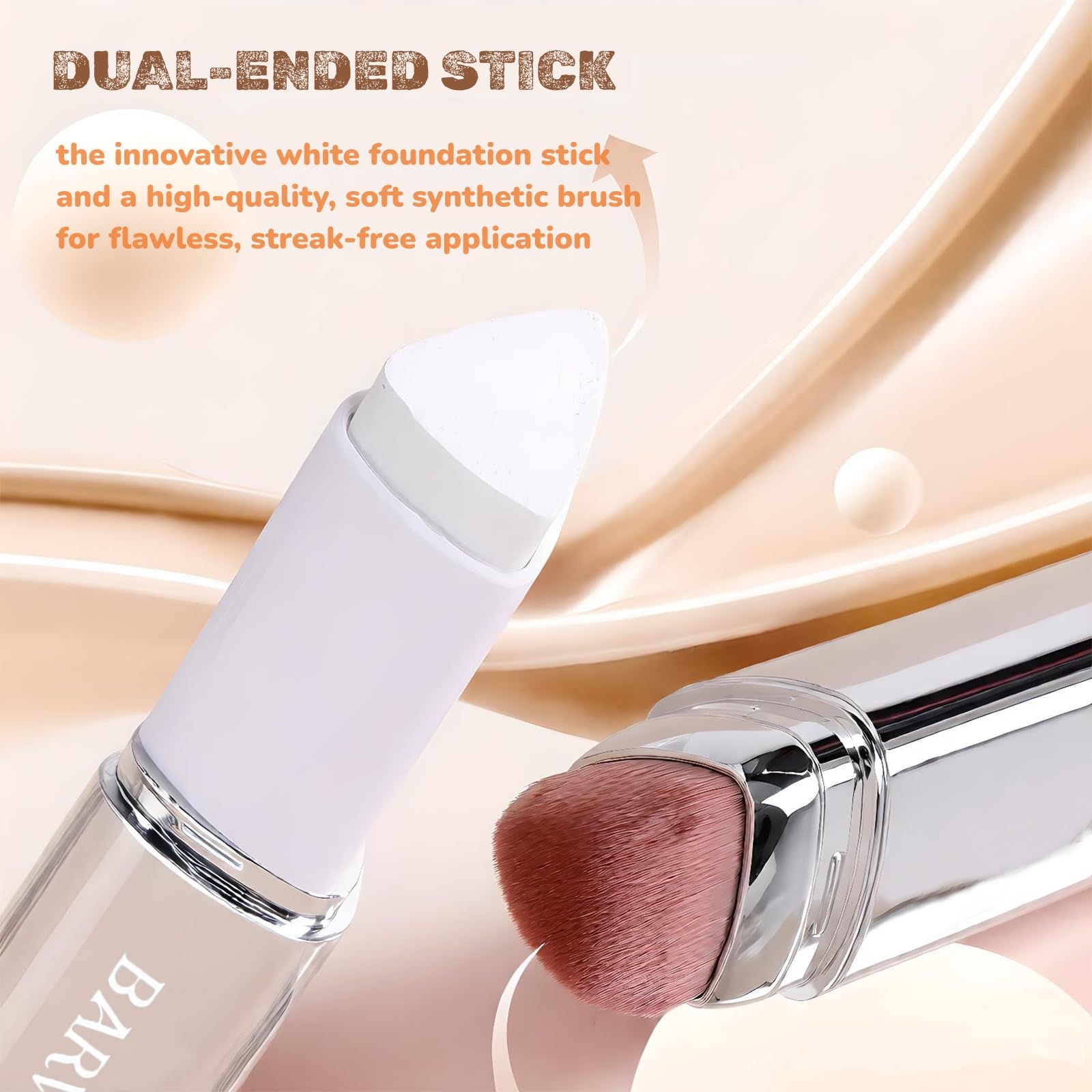 BARVENA Color Changing Foundation Stick with Brush – 2-in-1 Waterproof Dewy Finish 0.7 oz
