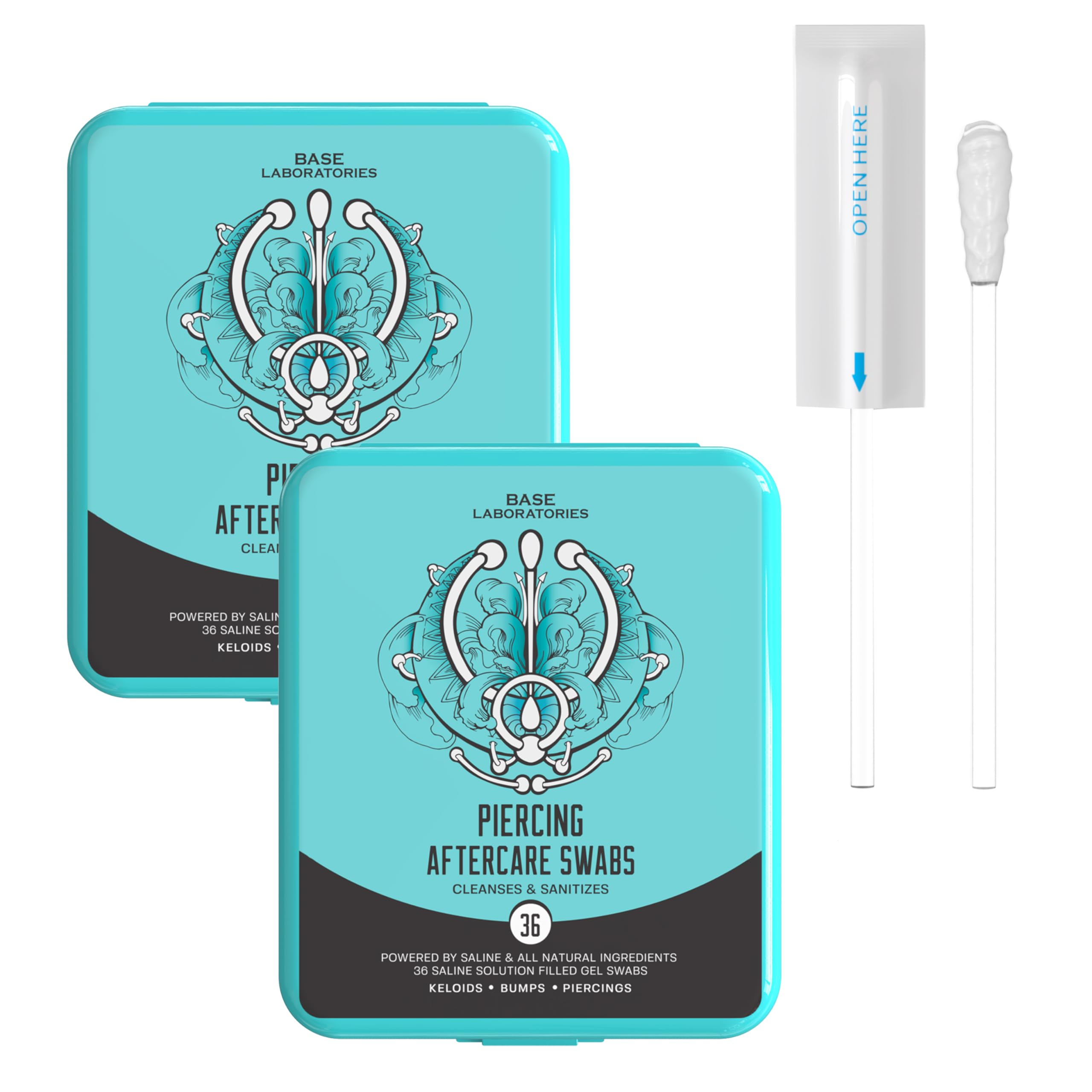 BASE LABORATORIES Keloid Bump Removal Gel Swabs – Piercing Aftercare Gel Swabs (72 Count)