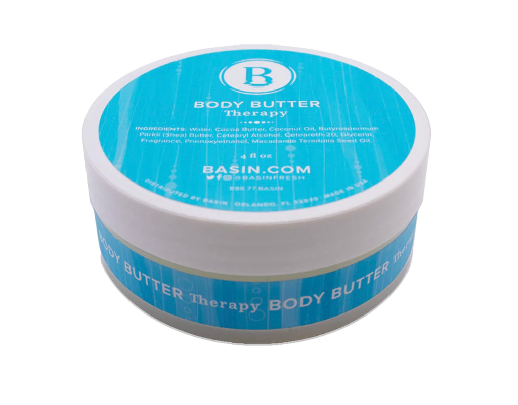 Basin Therapy Body Butter – Plumeria Scented Hydrating Moisturizer with Shea & Cocoa Butter | Made in USA
