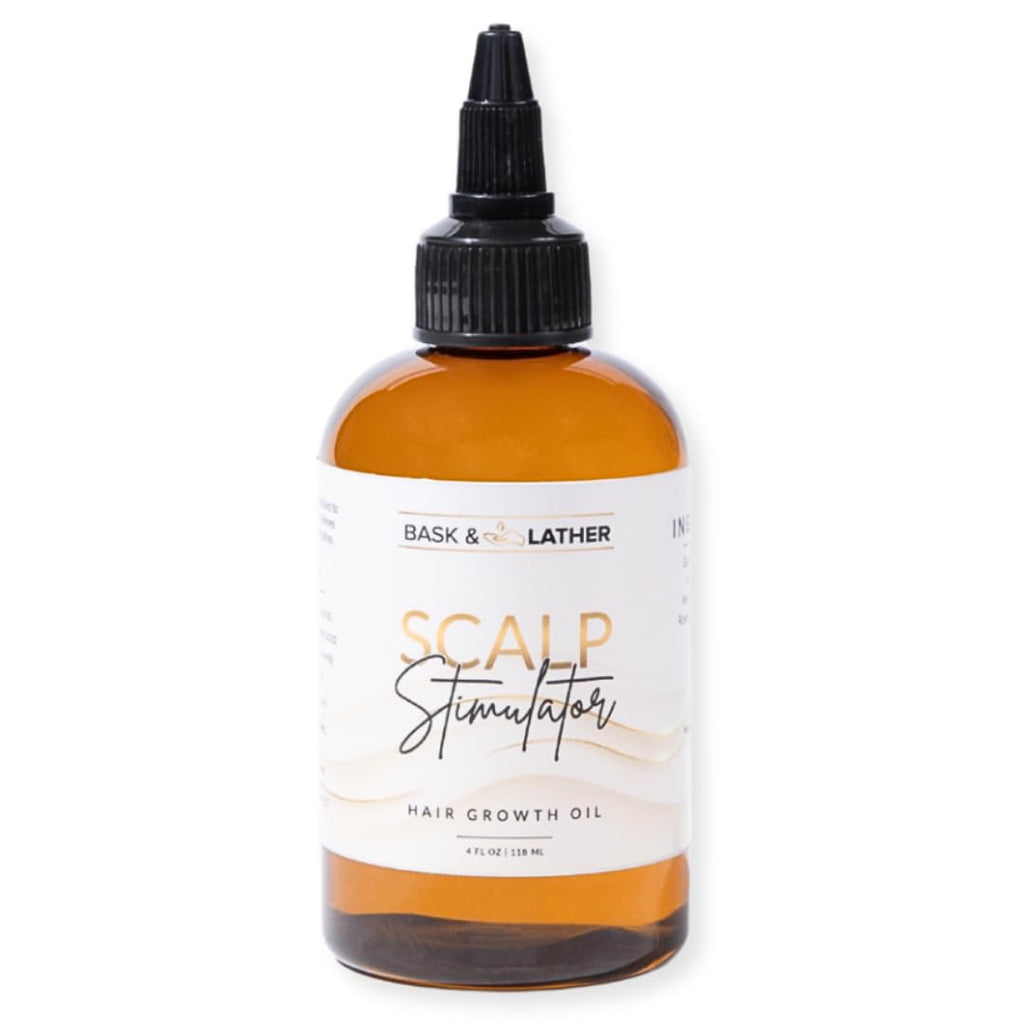 Bask & Lather Scalp Stimulator Hair Growth Oil | Mint & Rosemary, Grapeseed, 4 Oz