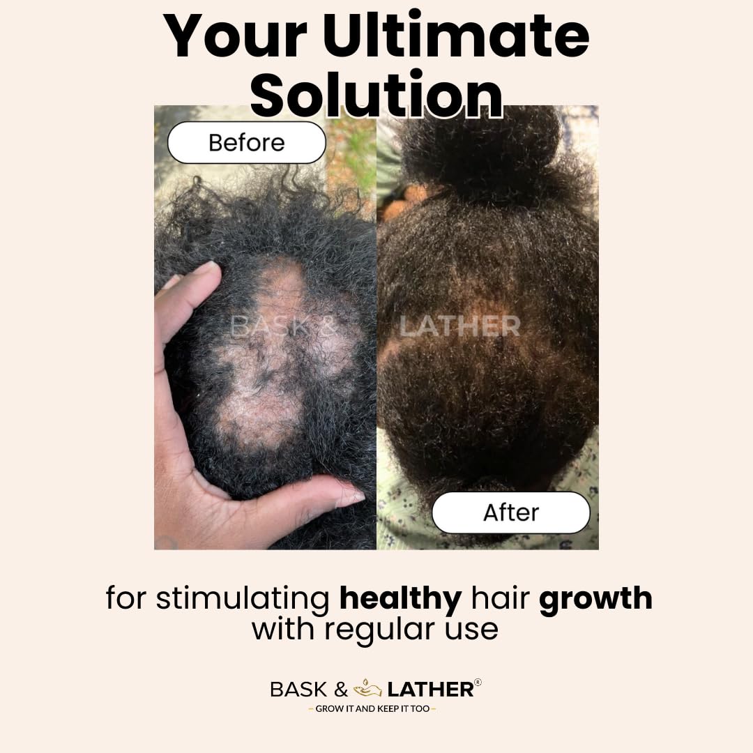Bask & Lather Scalp Stimulator Hair Growth Oil | Mint & Rosemary, Grapeseed, 4 Oz