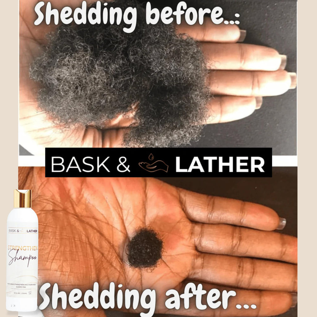 BASK & LATHER Strengthen Hair Shampoo – All-Natural, pH-Balanced, Sulfate-Free (8 oz)