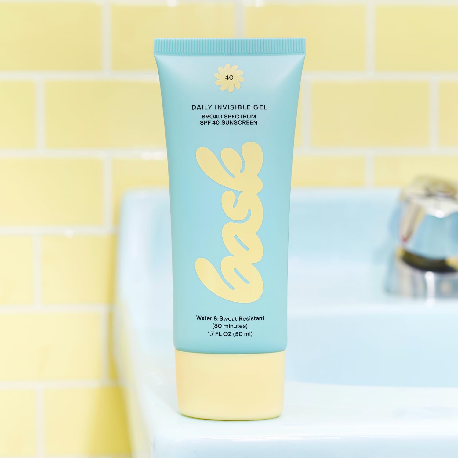 Bask Suncare SPF 40 Daily Invisible Gel Face Sunscreen – Fragrance-Free, Lightweight Makeup Primer