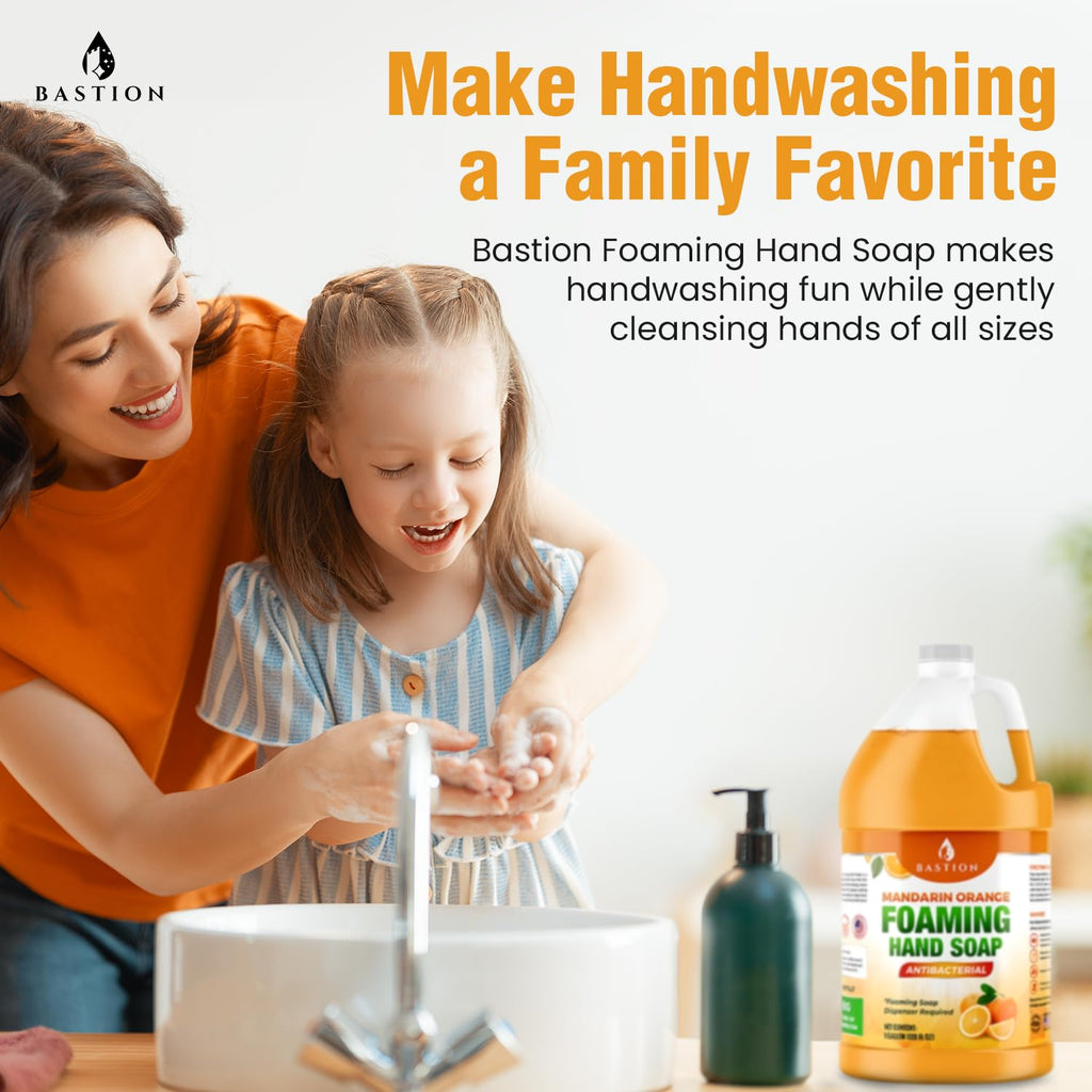 Bastion Mandarin Orange Foaming Hand Soap — 1 Gallon Refill, USA Made