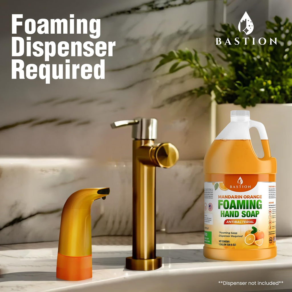 Bastion Mandarin Orange Foaming Hand Soap — 1 Gallon Refill, USA Made