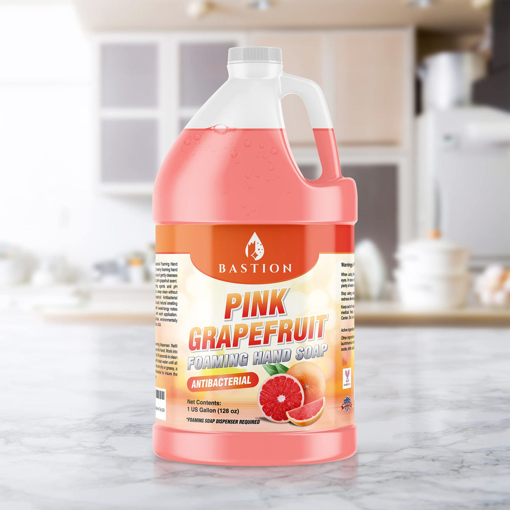 Bastion Pink Grapefruit Foaming Antibacterial Hand Soap Refill - 1 Gallon, USA Made