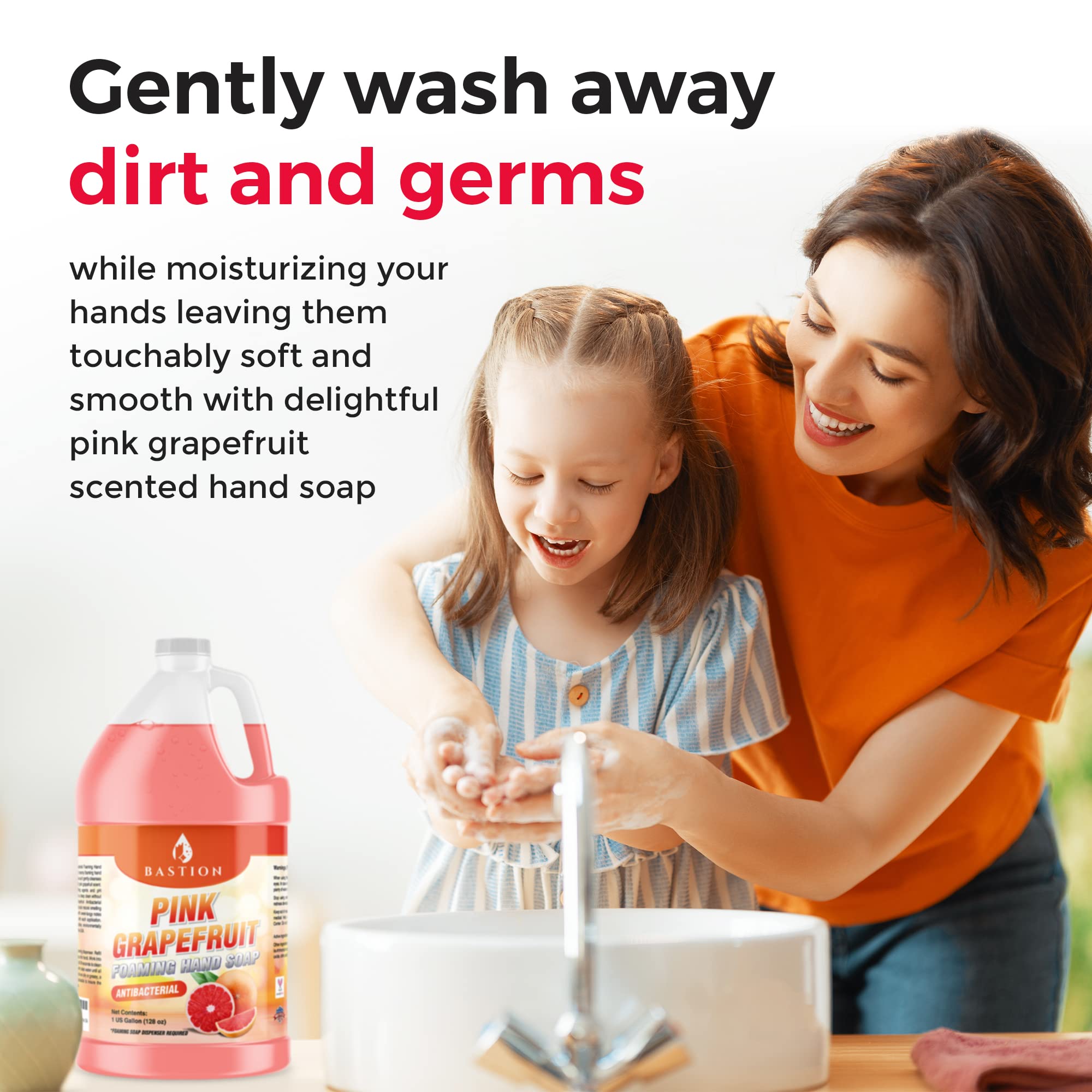 Bastion Pink Grapefruit Foaming Antibacterial Hand Soap Refill - 1 Gallon, USA Made