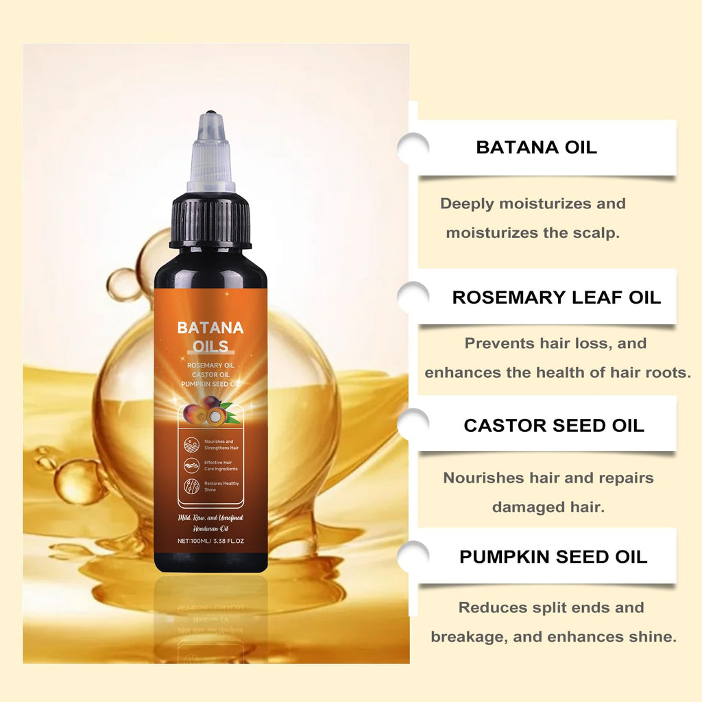 Batana Oil for Hair Growth – 4-in-1 Rosemary, Castor & Pumpkin Seed Formula