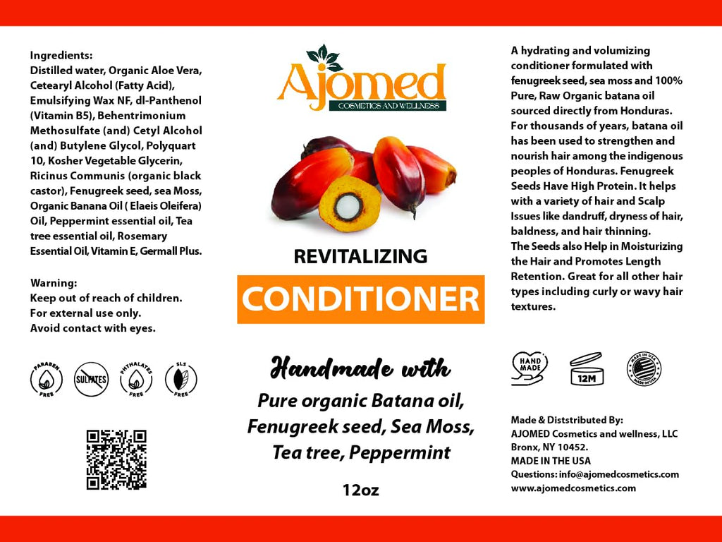 Handmade Batana Oil Shampoo with Sea Moss, Fenugreek & Rosemary | Sulfate-Free & Paraben-Free