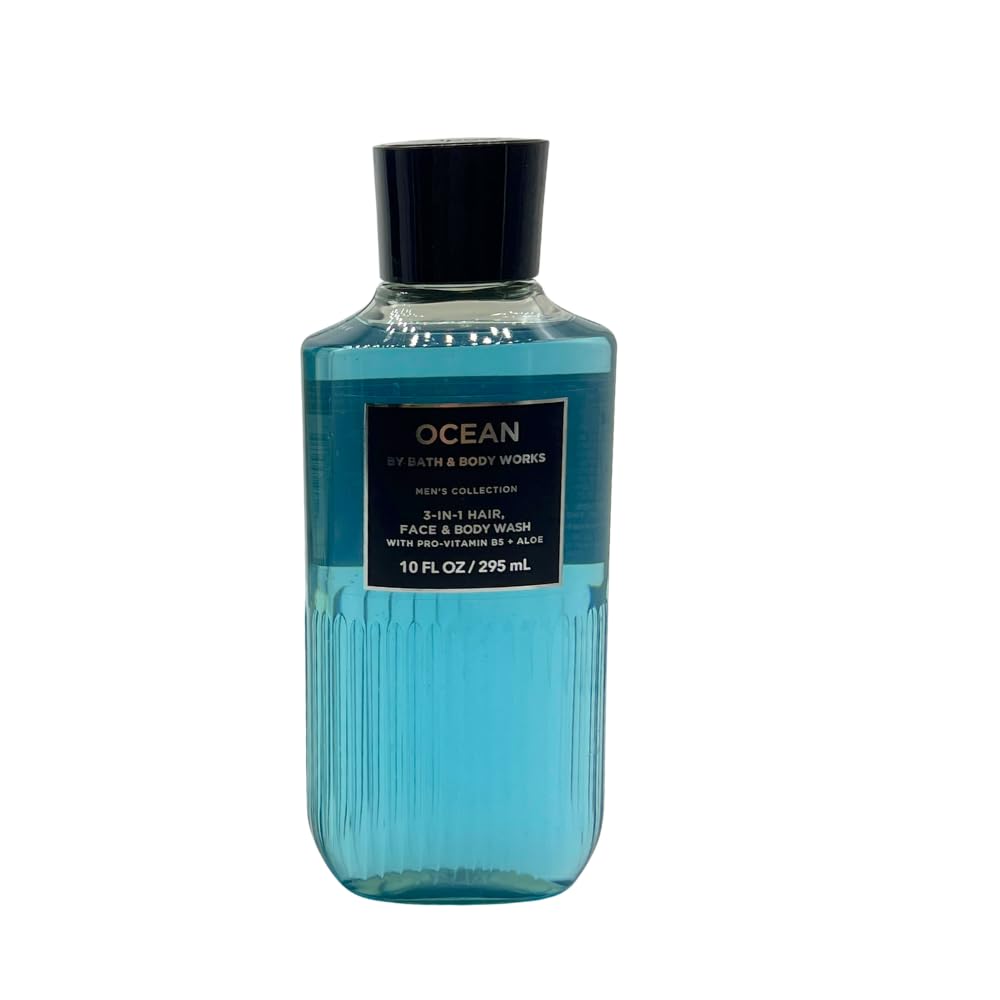 Bath & Body Works Bourbon, Noir & Ocean 3-in-1 Gift Set – 10 oz Each Hair, Face & Body Wash