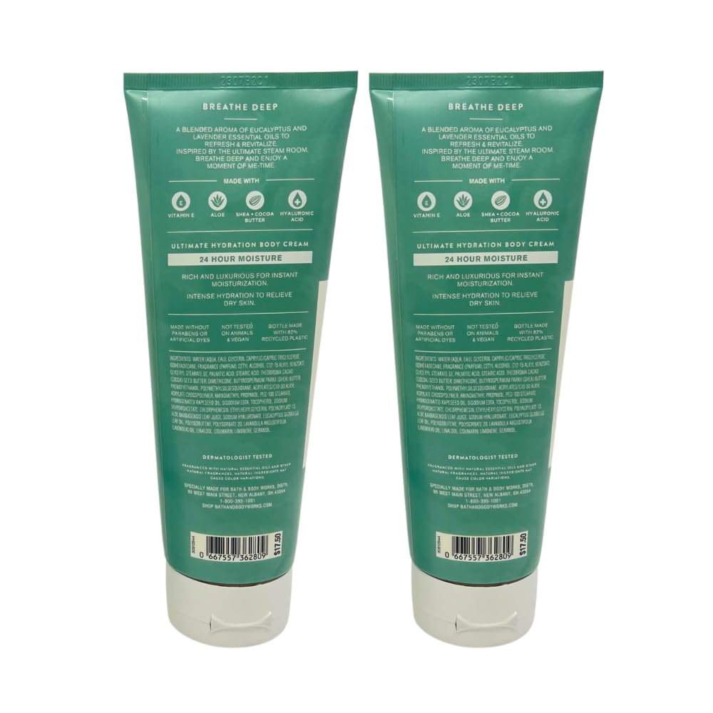 Bath & Body Works Aromatherapy Breathe Deep Eucalyptus & Lavender Body Cream Gift Set – 2-Pack