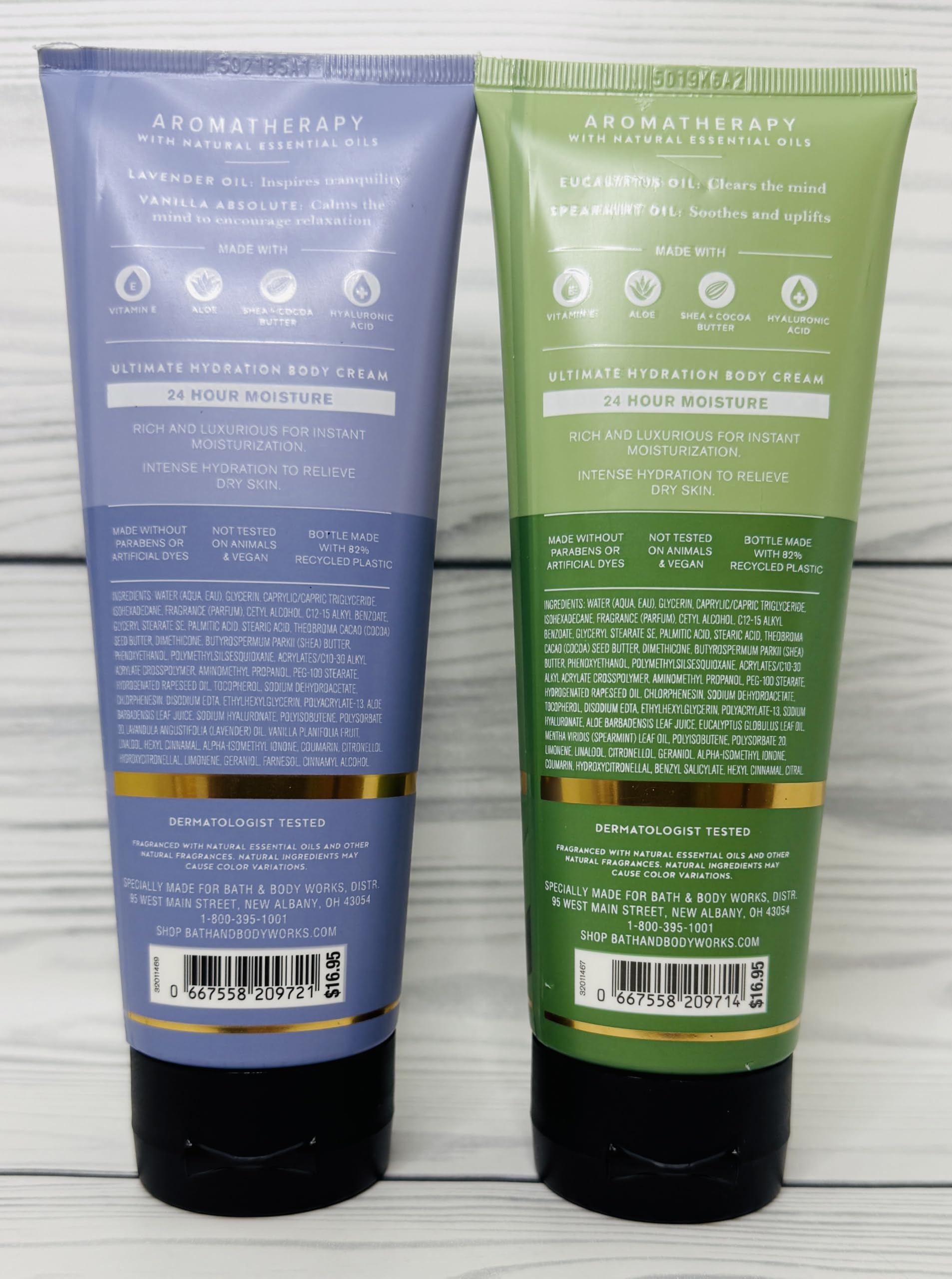 Bath & Body Works Aromatherapy Eucalyptus Spearmint & Lavender Vanilla Ultimate Hydration Body Cream — 8 oz Pack of 2