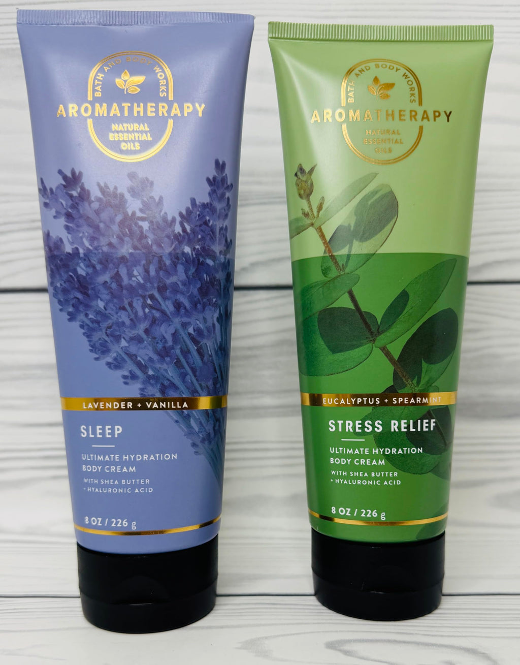 Bath & Body Works Aromatherapy Eucalyptus Spearmint & Lavender Vanilla Ultimate Hydration Body Cream — 8 oz Pack of 2