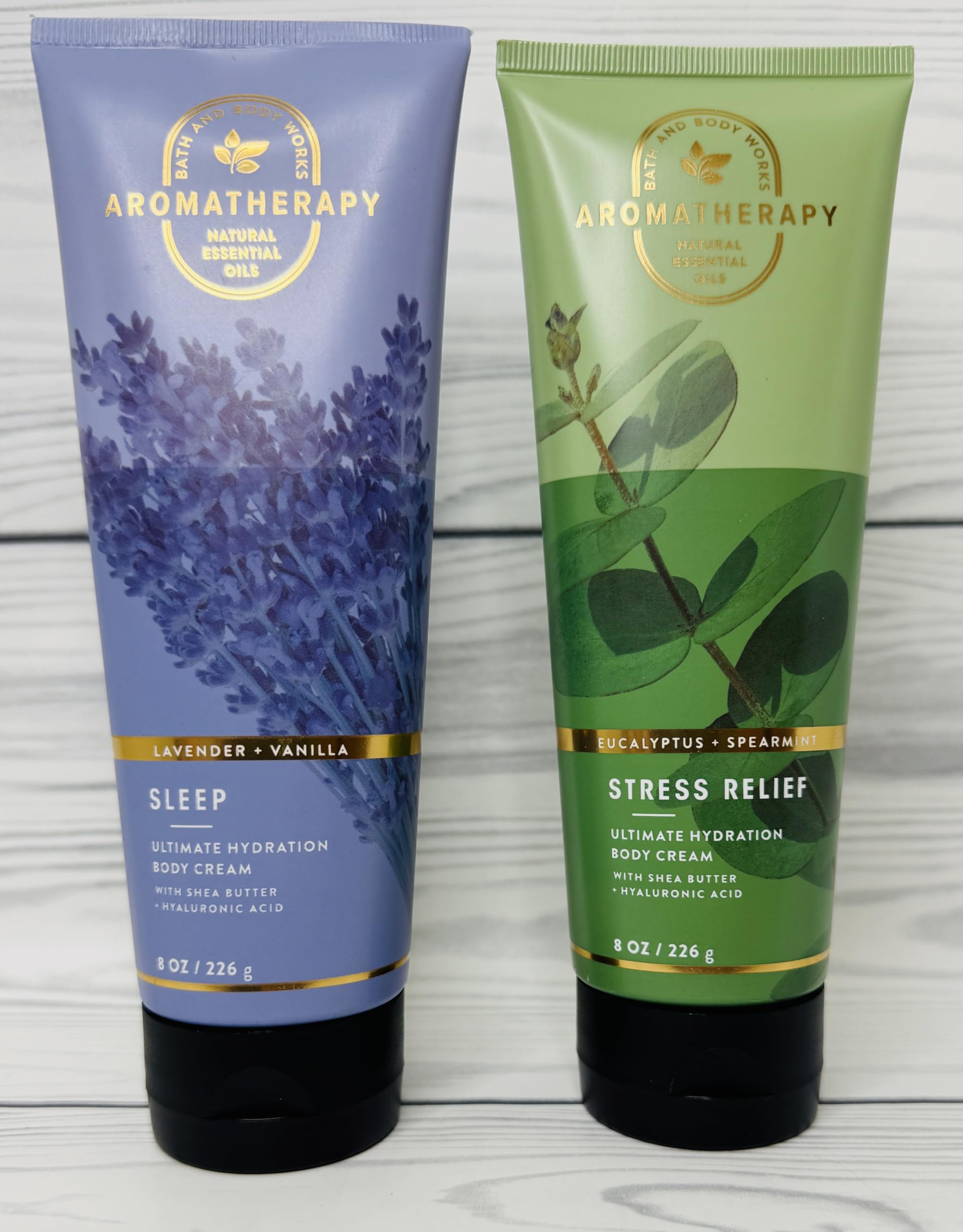 Bath & Body Works Aromatherapy Eucalyptus Spearmint & Lavender Vanilla Ultimate Hydration Body Cream — 8 oz Pack of 2