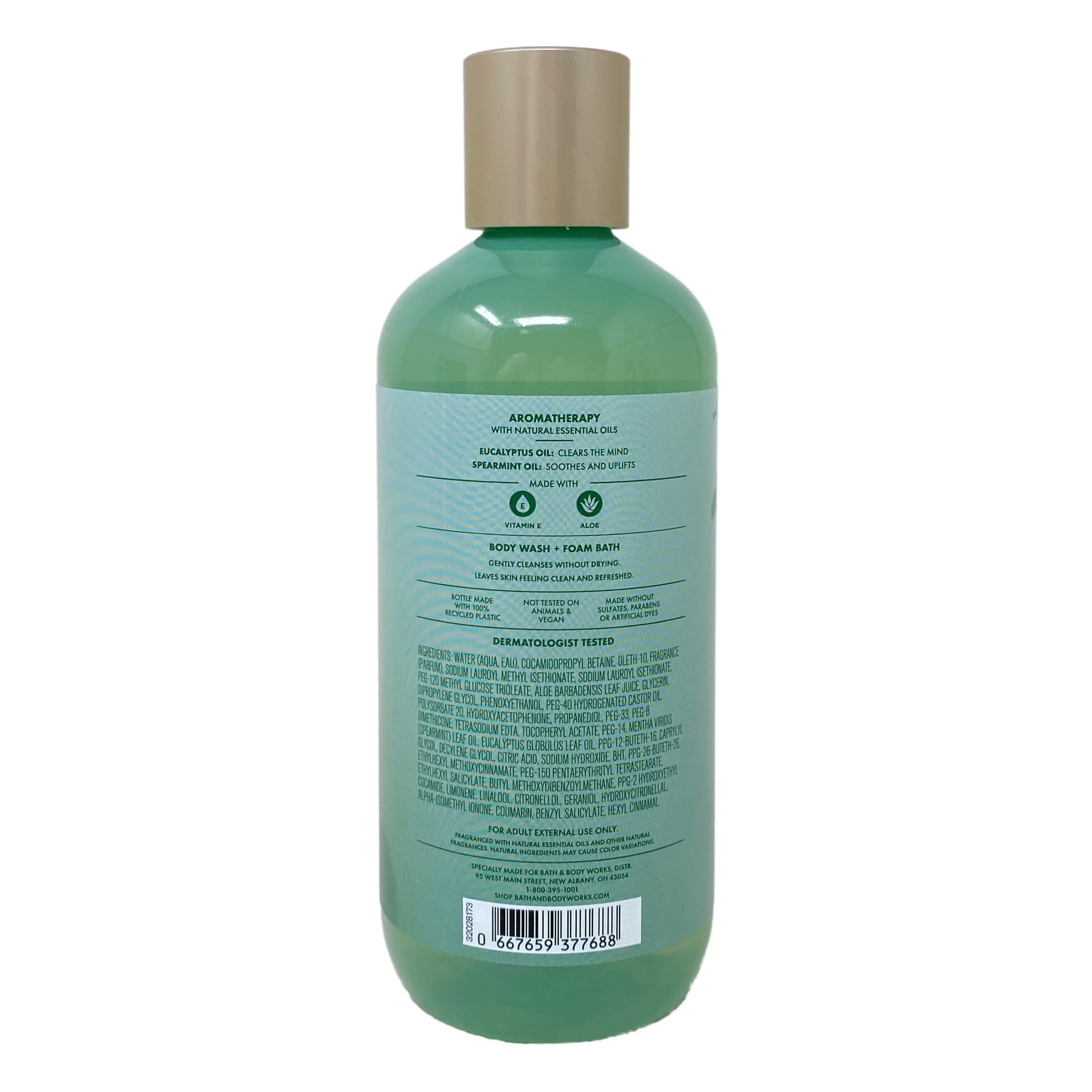 Bath & Body Works Aromatherapy Stress Relief Eucalyptus Spearmint – 2 Body Wash + Foam Bath + Fresh Forest Bar Soap