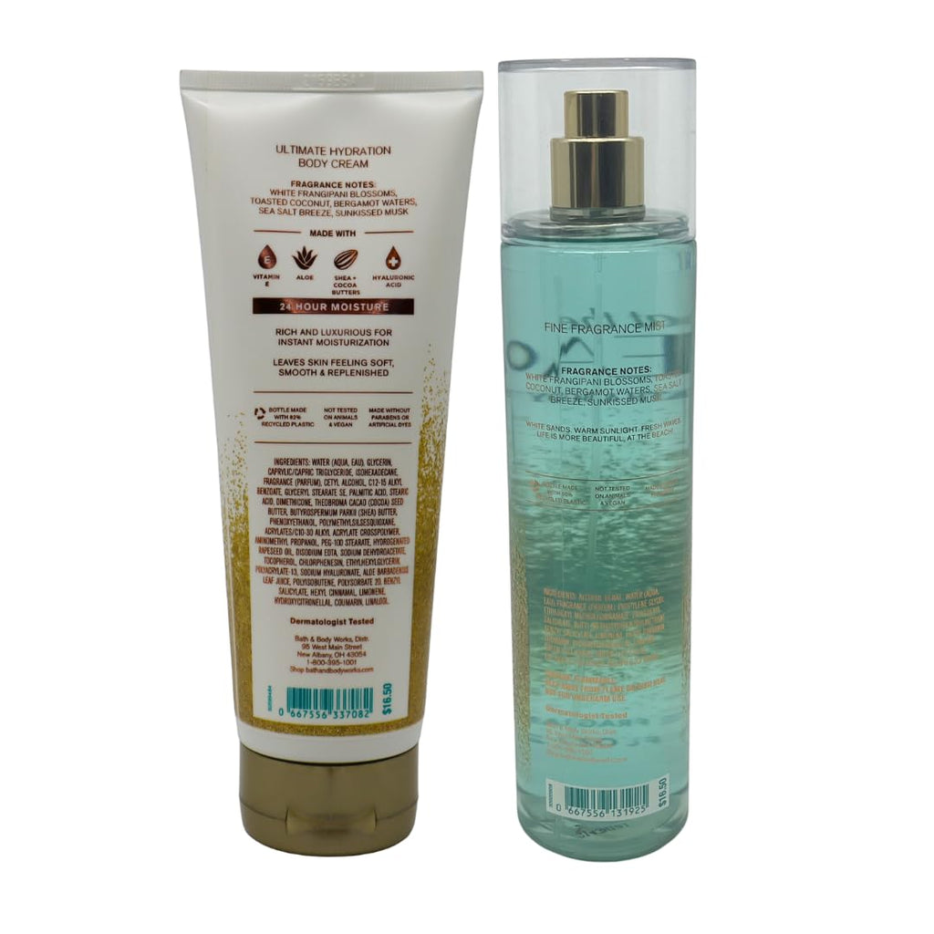 Bath & Body Works At the Beach Gift Pack: Mist & Body Cream (8 oz each)