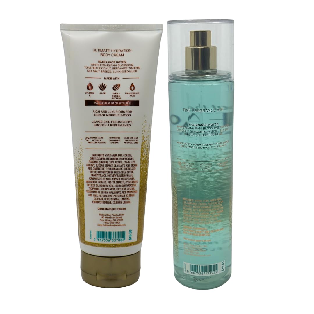 Bath & Body Works At the Beach Gift Pack: Mist & Body Cream (8 oz each)