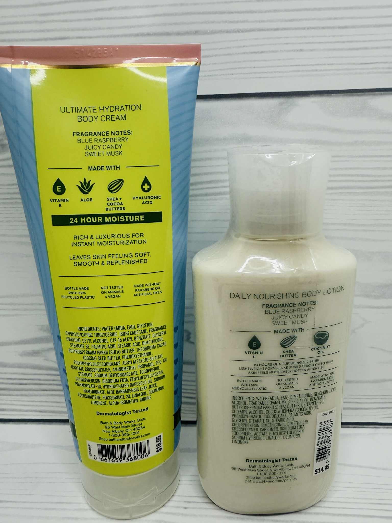 Bath & Body Works Blue Raspberry Burst Body Lotion & Ultimate Hydration Cream – 8 oz Each, Set of 2