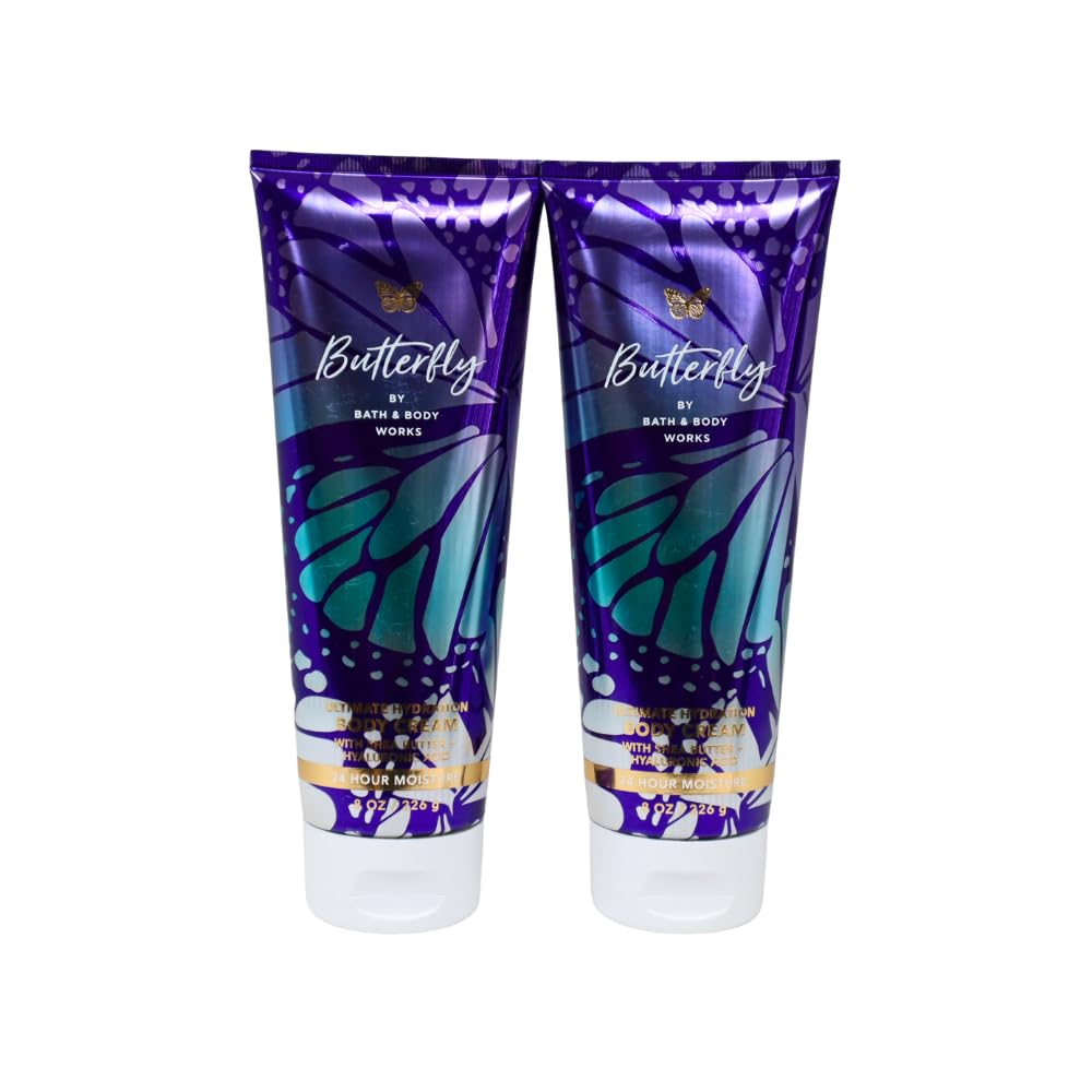 Bath & Body Works Butterfly Ultimate Hydration Gift Set – 2x8oz with Blue Bow