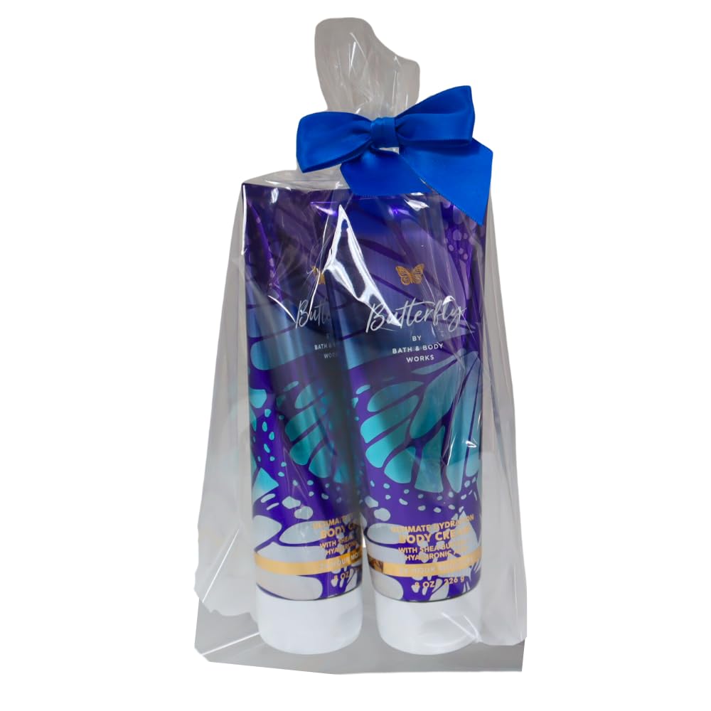 Bath & Body Works Butterfly Ultimate Hydration Gift Set – 2x8oz with Blue Bow
