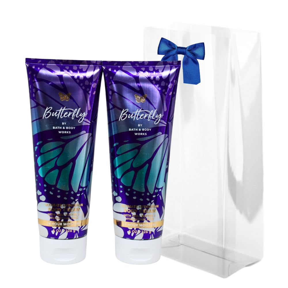 Bath & Body Works Butterfly Ultimate Hydration Gift Set – 2x8oz with Blue Bow