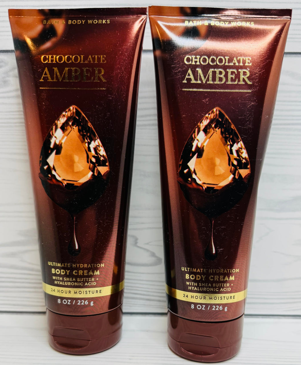 Bath & Body Works Chocolate Amber Ultimate Hydration Body Cream – 8 oz x 2