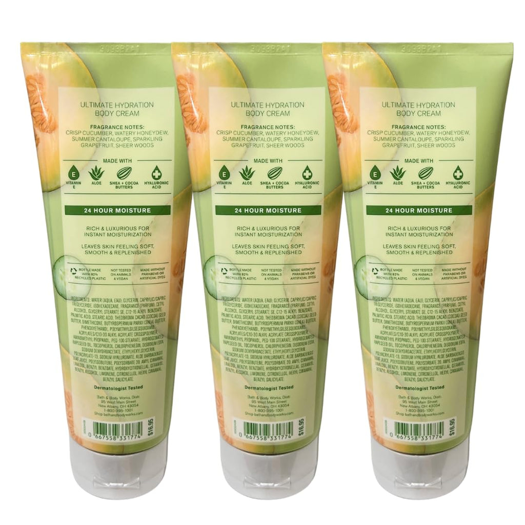 Bath & Body Works Cucumber Melon Body Cream 3-Pack – NEW