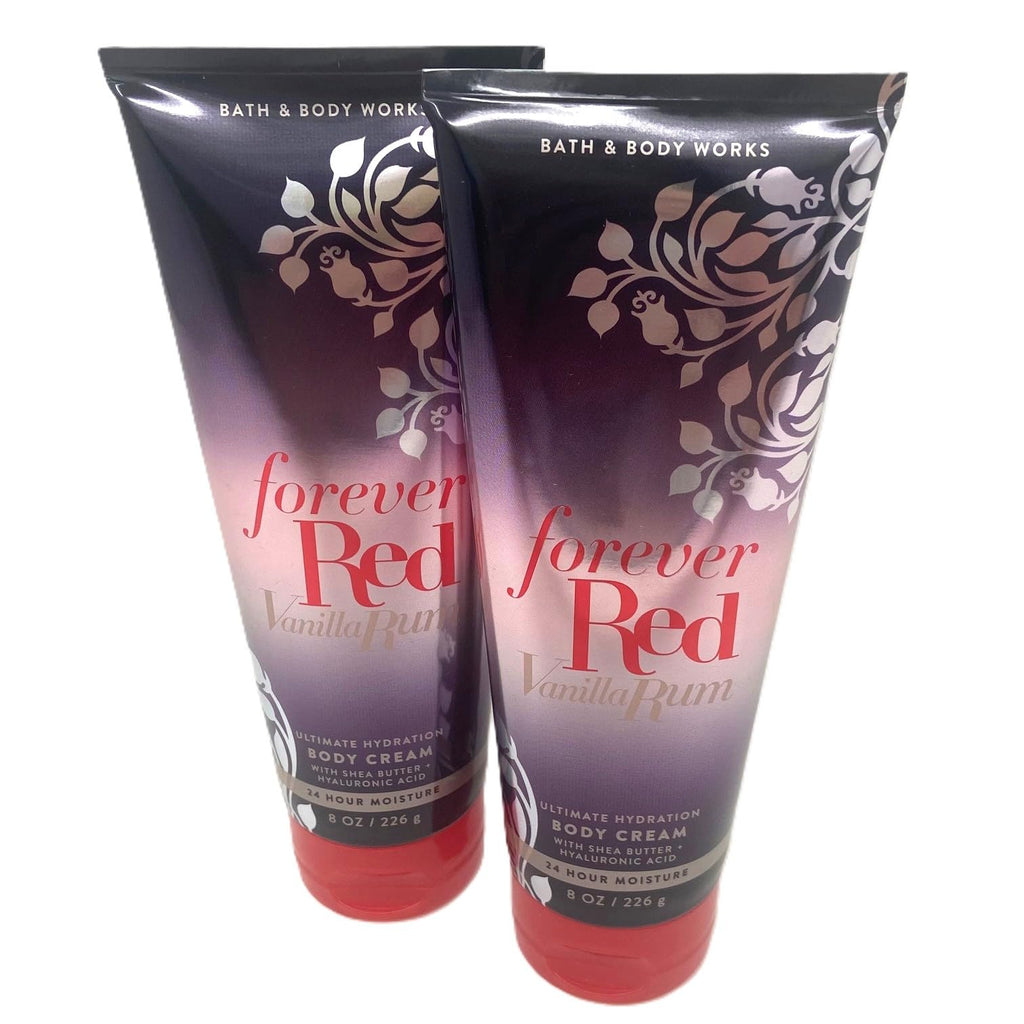 Bath & Body Works Forever Red Vanilla Rum Ultimate Hydration Body Cream 8 oz Pack of 2