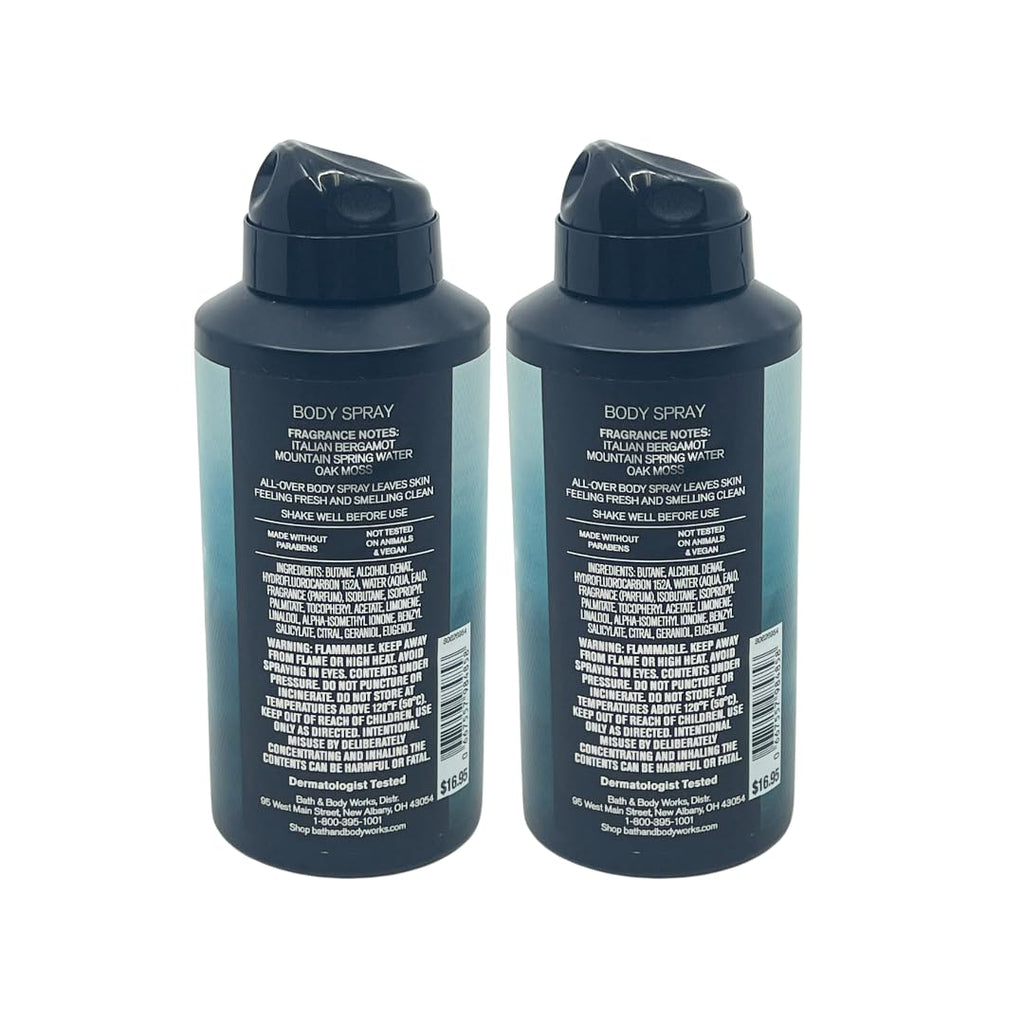 Bath & Body Works Freshwater Deodorizing Body Spray for Men – 2-Pack (3.7 oz each)
