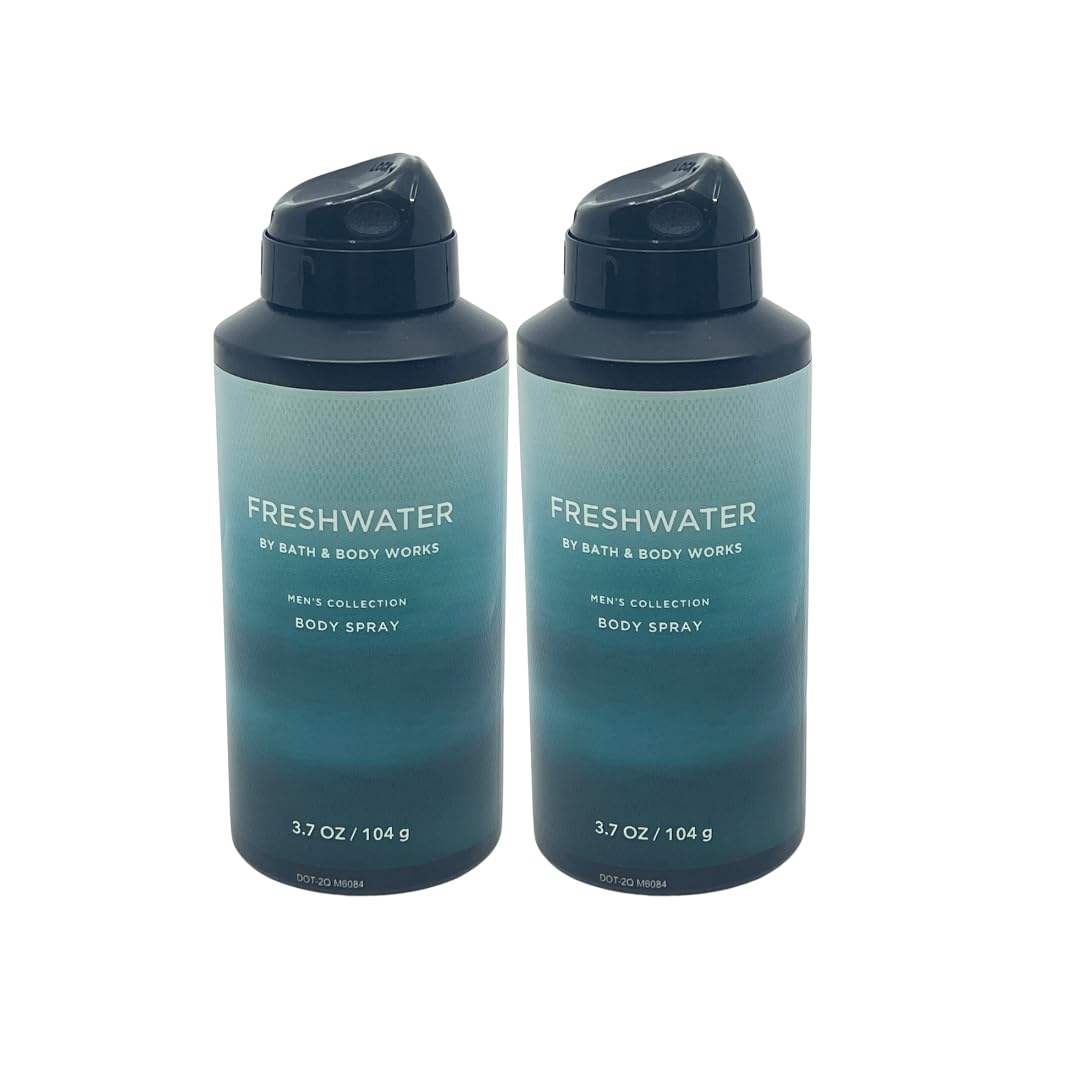 Bath & Body Works Freshwater Deodorizing Body Spray for Men – 2-Pack (3.7 oz each)