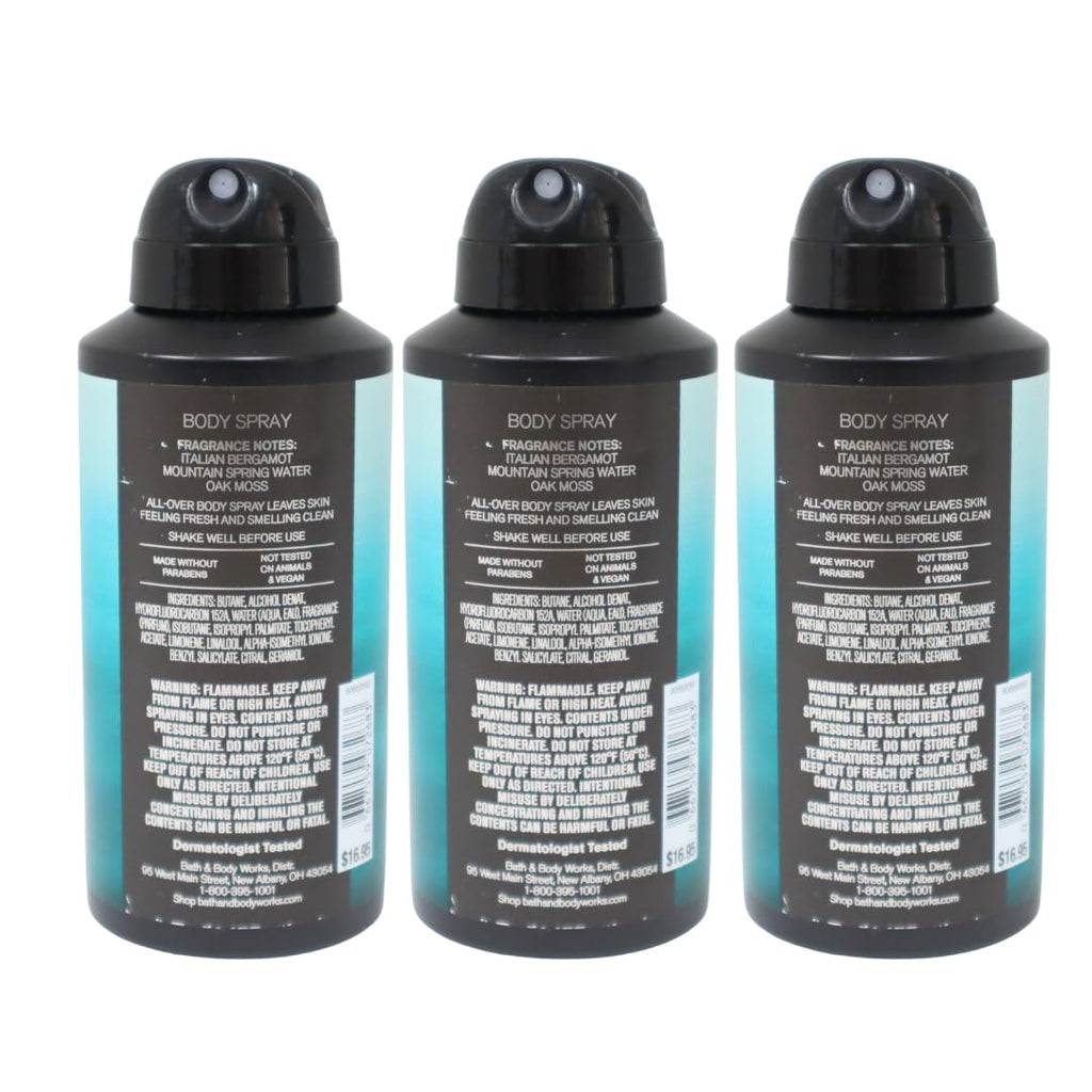 Bath & Body Works Men’s Freshwater Gift Pack - Deodorizing Body Spray Lot of 3