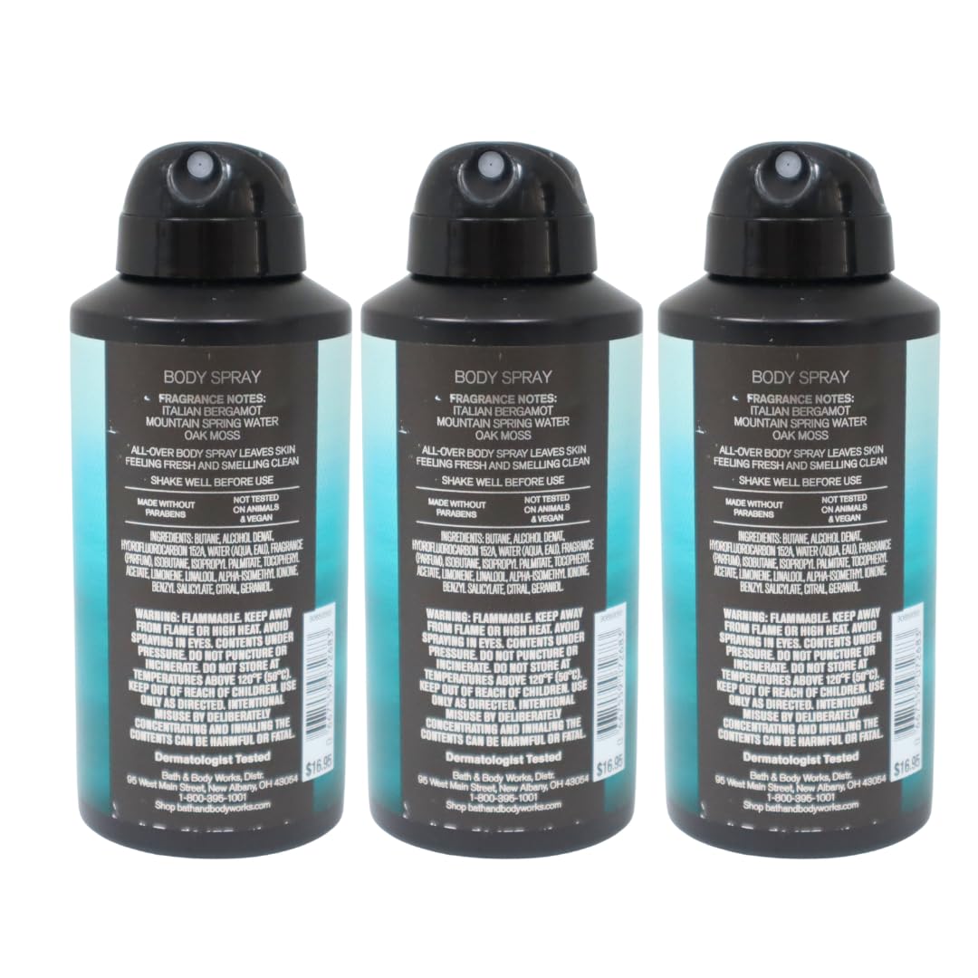 Bath & Body Works Men’s Freshwater Gift Pack - Deodorizing Body Spray Lot of 3