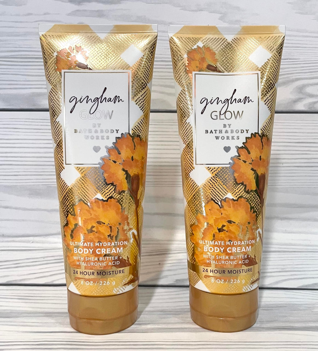 Bath & Body Works Gingham Glow Ultimate Hydration Body Cream – 8 oz, Pack of 2