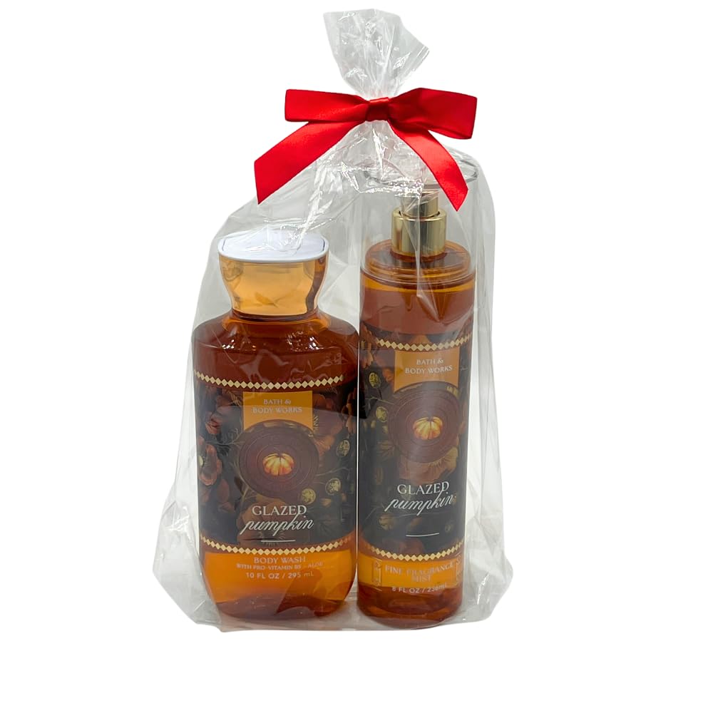Bath & Body Works Glazed Pumpkin 2-Piece Gift Set – Body Wash & Fine Fragrance Mist | 2025 Fall Scents Collection