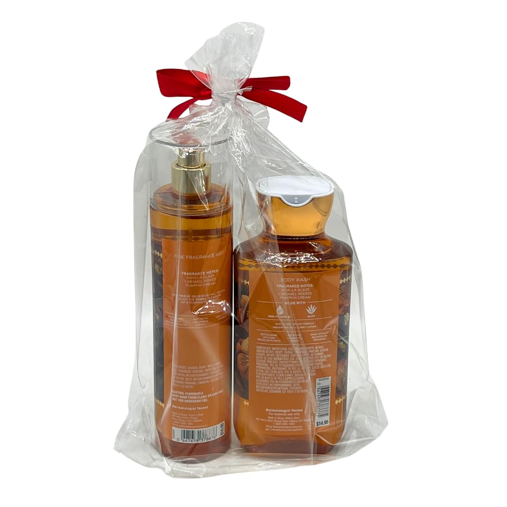 Bath & Body Works Glazed Pumpkin 2-Piece Gift Set – Body Wash & Fine Fragrance Mist | 2025 Fall Scents Collection