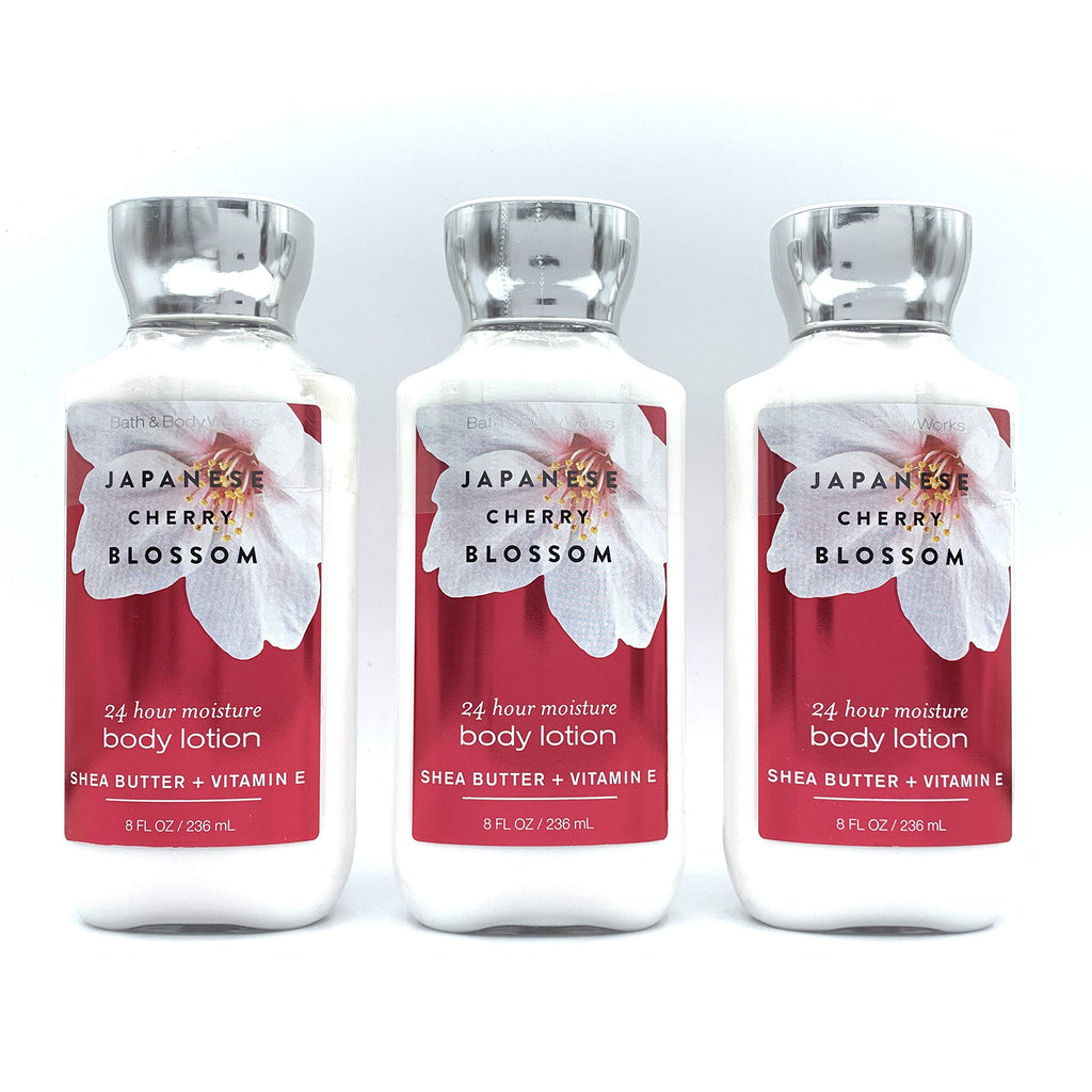 Bath & Body Works Japanese Cherry Blossom Body Lotion Set - 3 x 8 fl oz Bottles