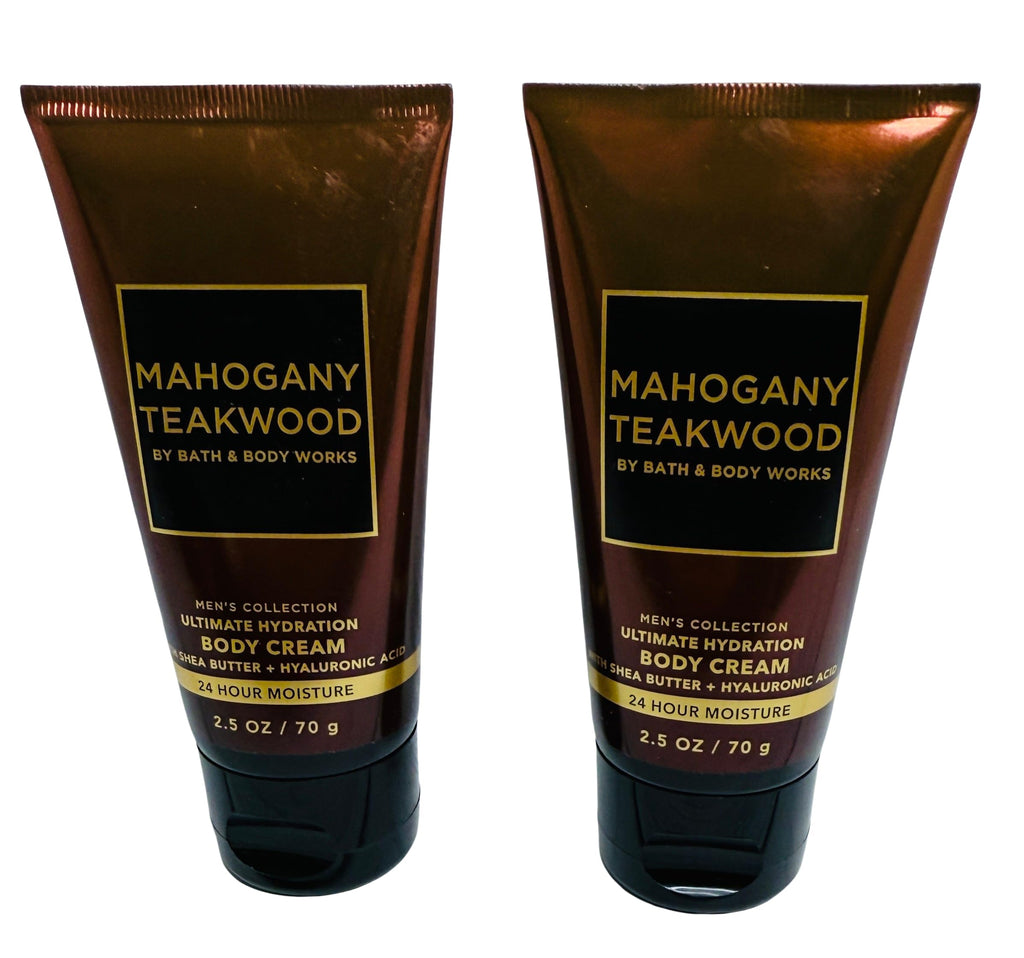 Bath & Body Works Travel Size Ultimate Hydration Creams: Mahogany Teakwood – 2x2.5 oz