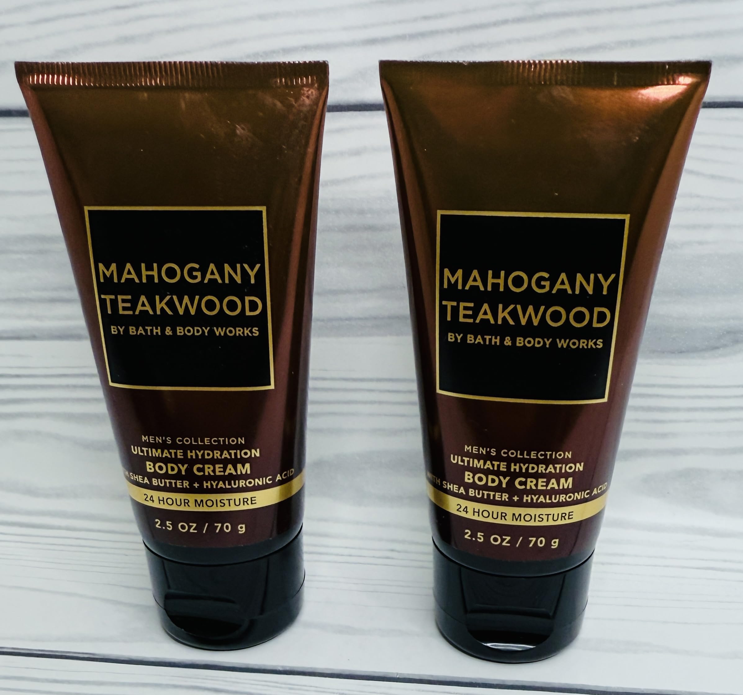 Bath & Body Works Travel Size Ultimate Hydration Creams: Mahogany Teakwood – 2x2.5 oz