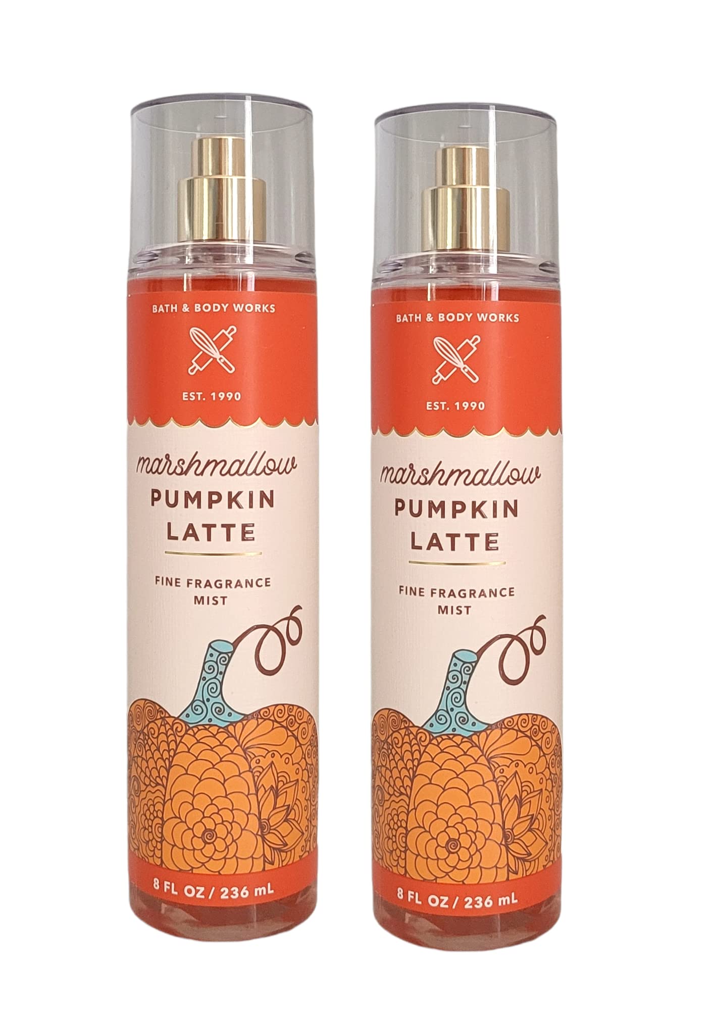 Bath & Body Works Marshmallow Pumpkin Latte Fine Fragrance Mist – Pack of 2, 8 oz