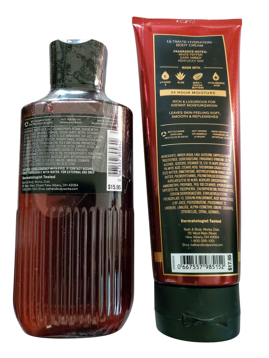 Bath & Body Works Men's Bourbon 3-in-1 Wash + Body Cream Set (2-Piece)
