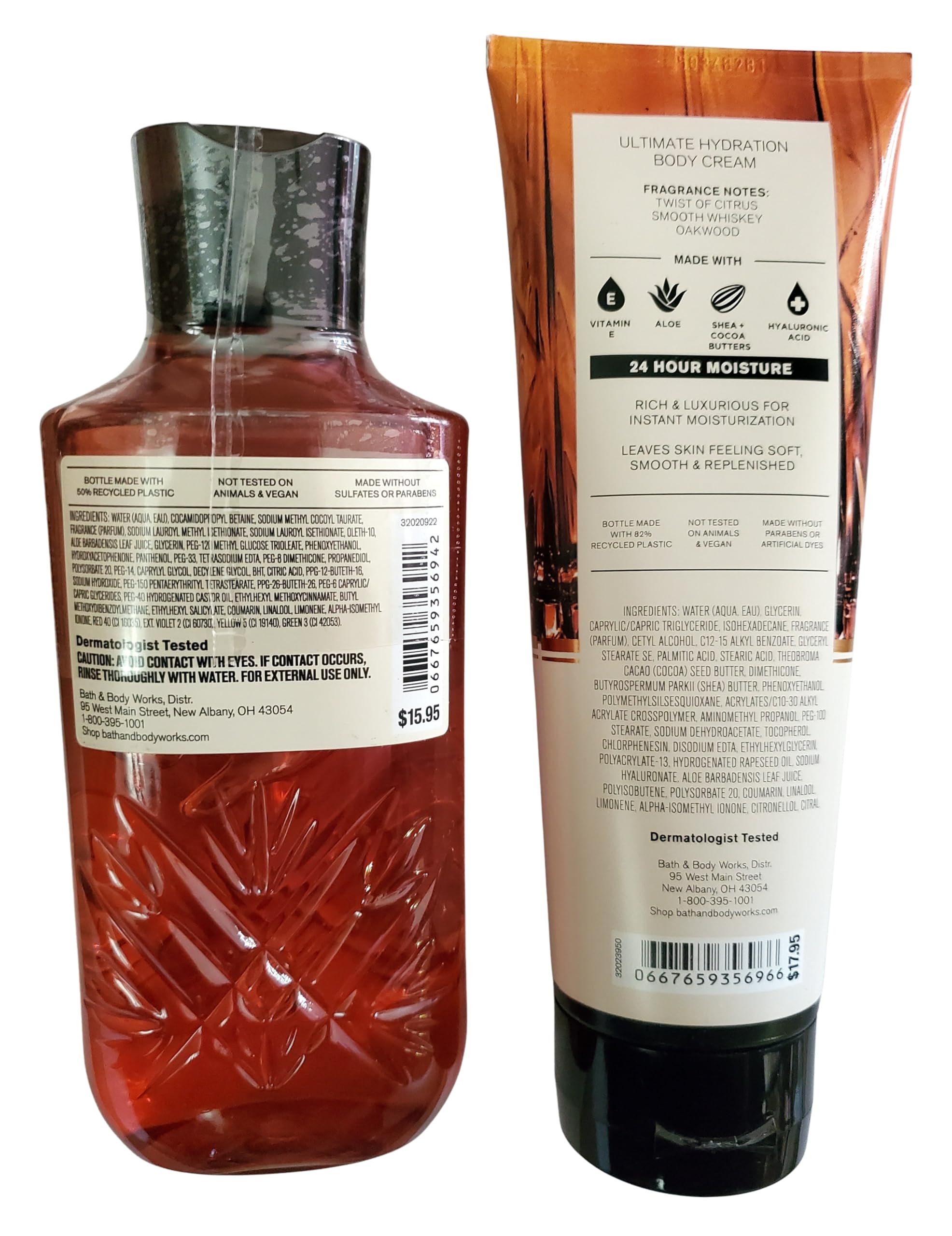 Bath & Body Works Men's Whiskey Toast Hydration Set – Ultimate Body Cream + 3-in-1 Wash (2 Piece)