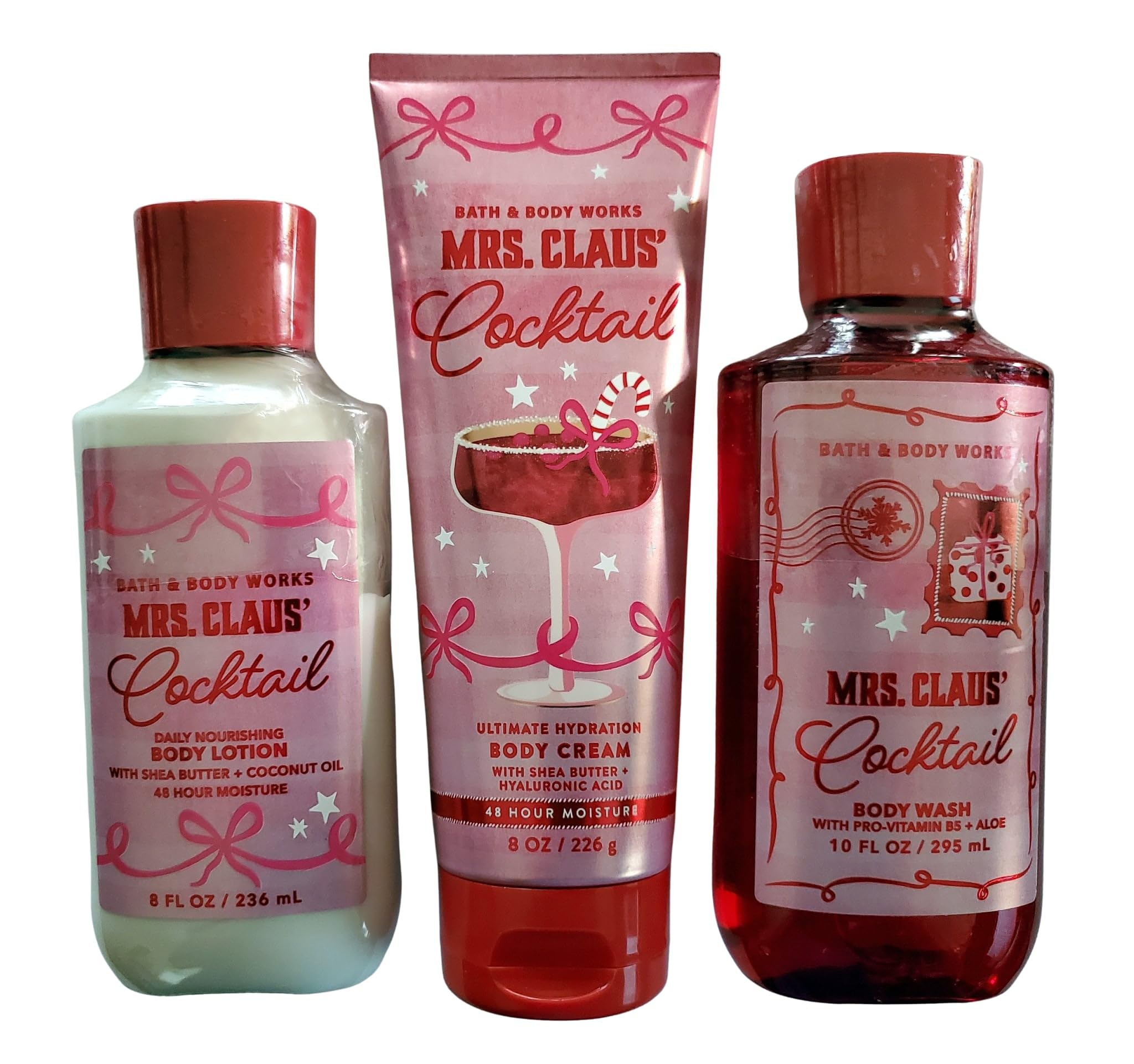 Bath & Body Works Mrs Claus 3-Piece Shower Gel, Lotion & Hydration Cream Set