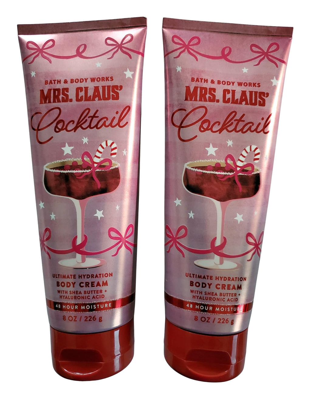 Bath & Body Works Mrs Claus Ultimate Hydration Body Cream – 2-Pack, 8 oz Each (Hyaluronic Acid)