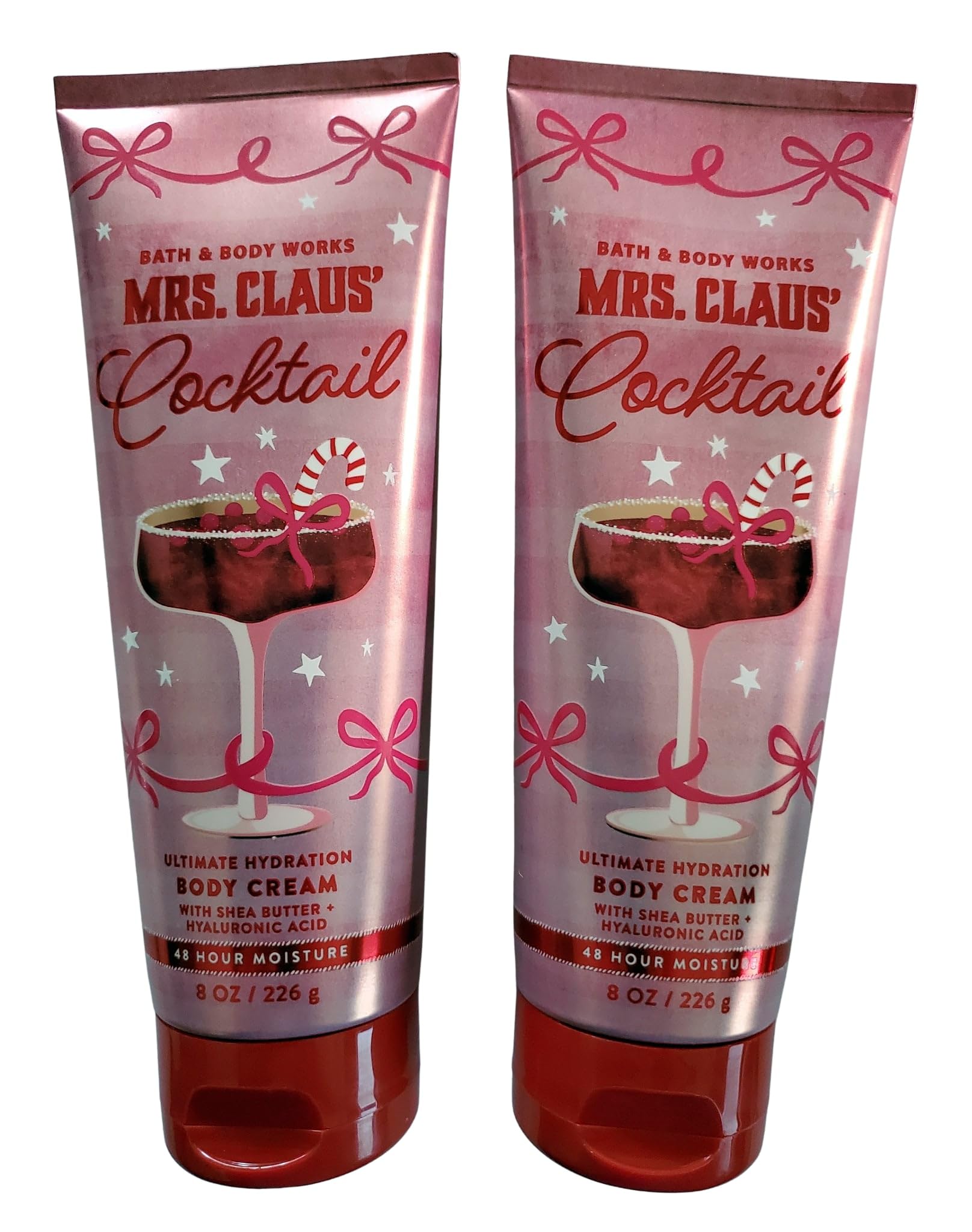 Bath & Body Works Mrs Claus Ultimate Hydration Body Cream – 2-Pack, 8 oz Each (Hyaluronic Acid)