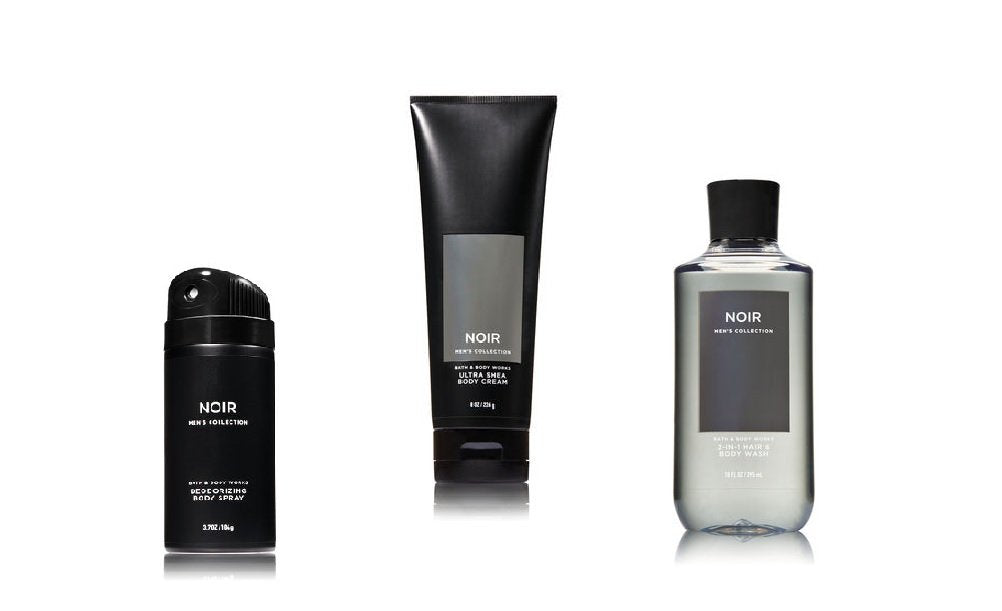 Bath & Body Works Noir Men's Collection 3-Piece Set | 2-in-1 Hair + Body Wash, Deodorizing Body Spray & Ultra Shea Cream
